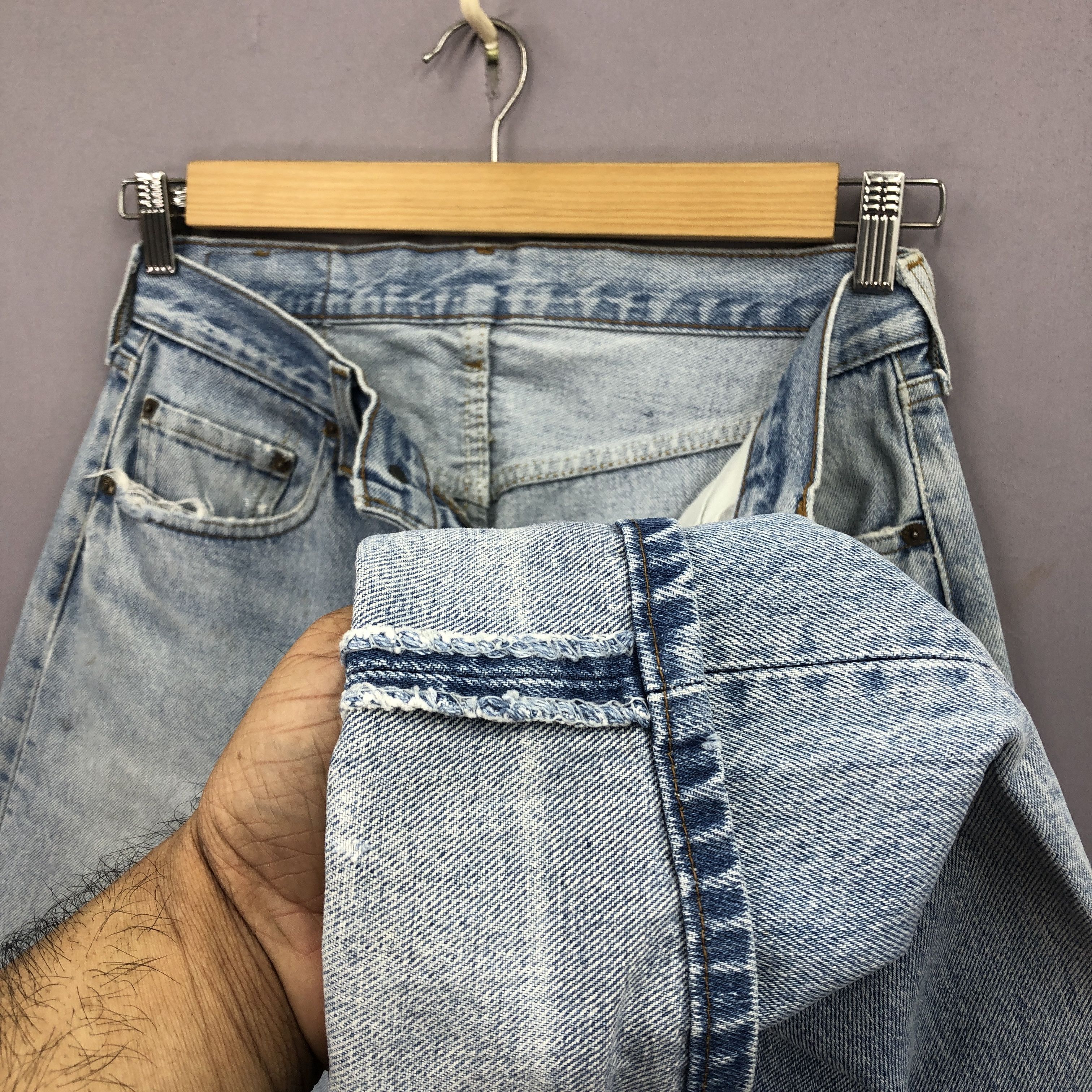 Levi's Vintage 70s Distressed Levis 501 Sunfaded Jeans Levi's Denim Size US 30 / EU 46 - 8 Thumbnail