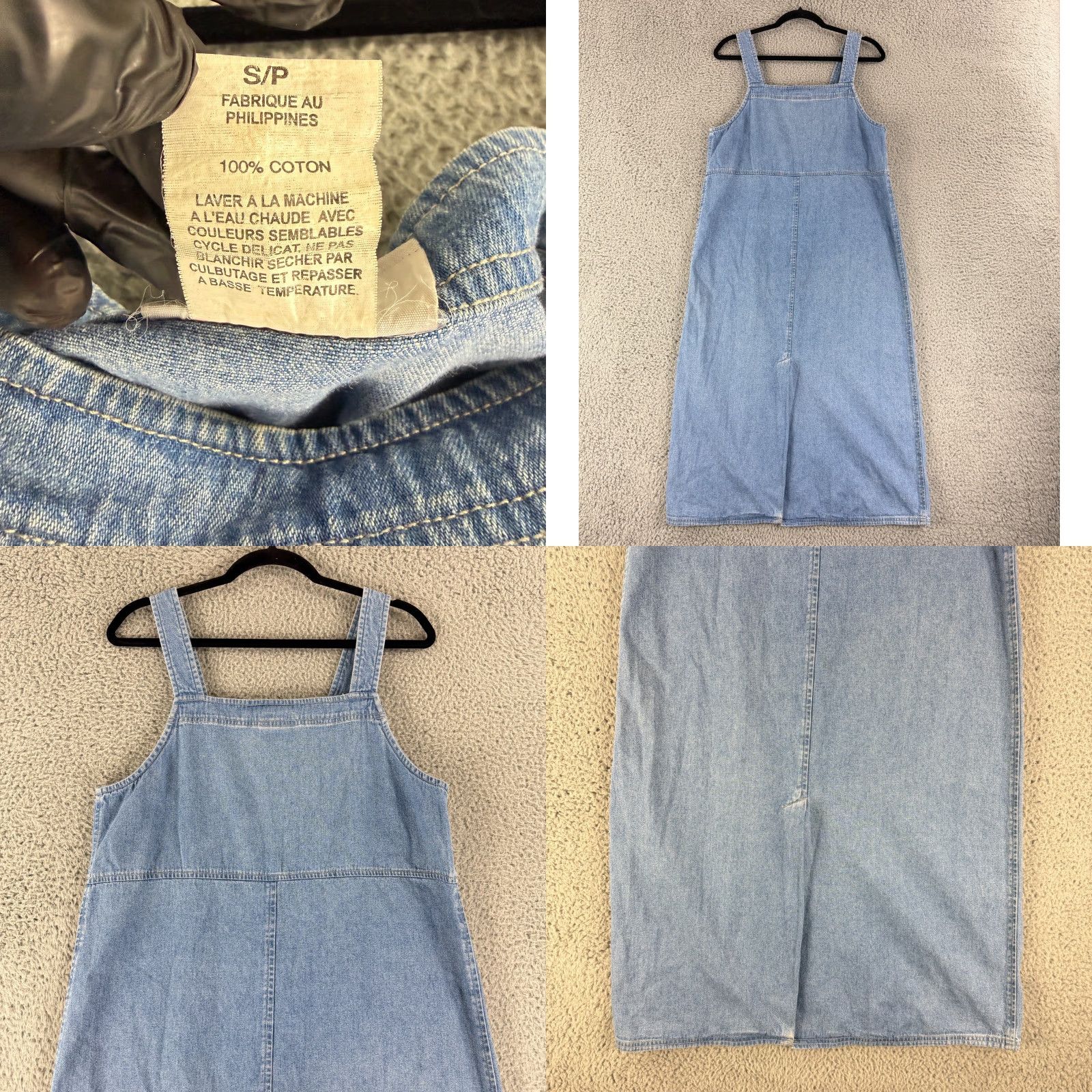 Jantzen VINTAGE Jantzen Denim Overall Dress Womens Small Blue 100% Cotton Midi Sleeveless Square Neck Pockets Casual 90s City Classic College - Womens Size 28" / US 6 / IT 42 - 8 Thumbnail