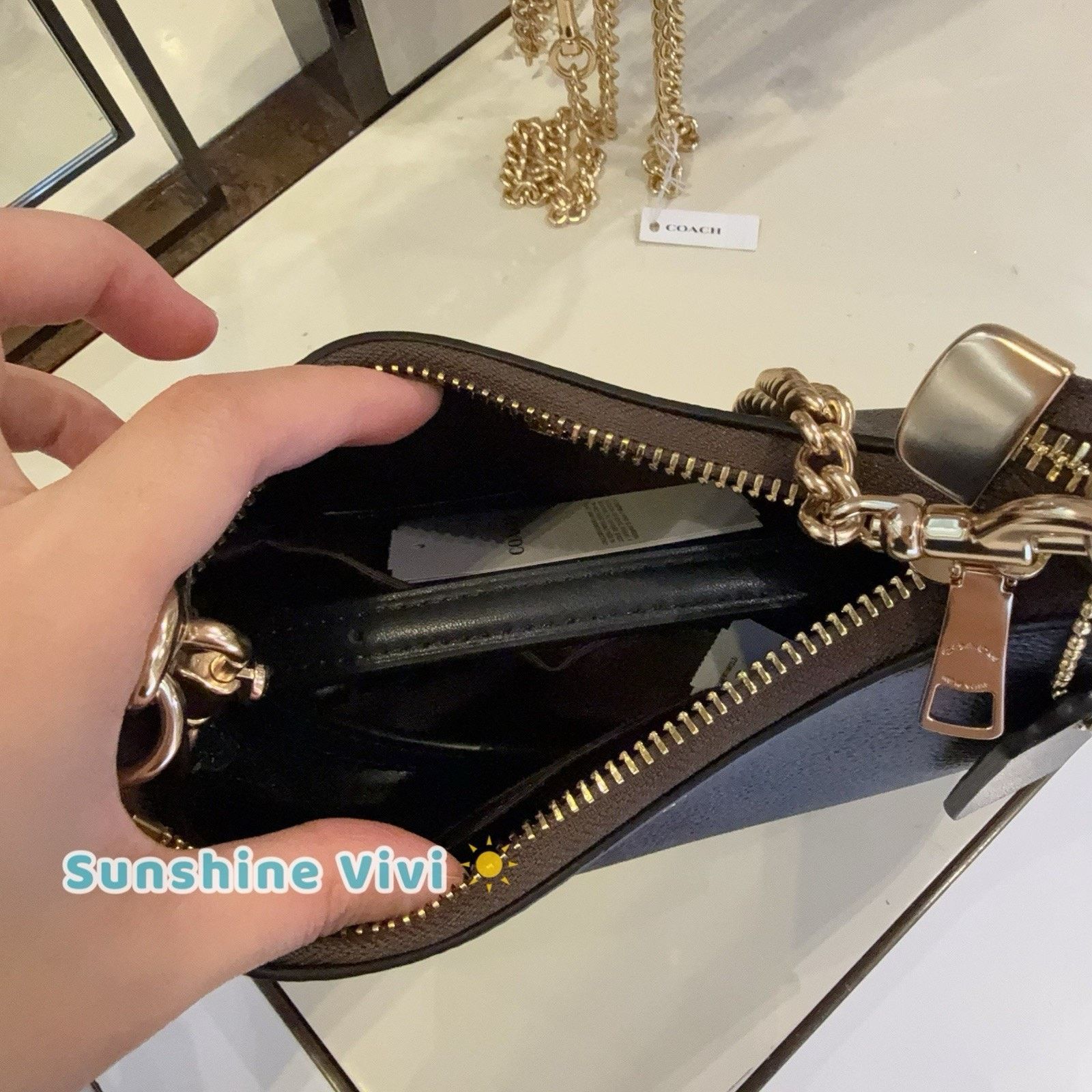 Coach NWT Bundle Coach Teri Mini Bag CW323 & CAX00 Chain Gold Size ONE SIZE - 5 Thumbnail