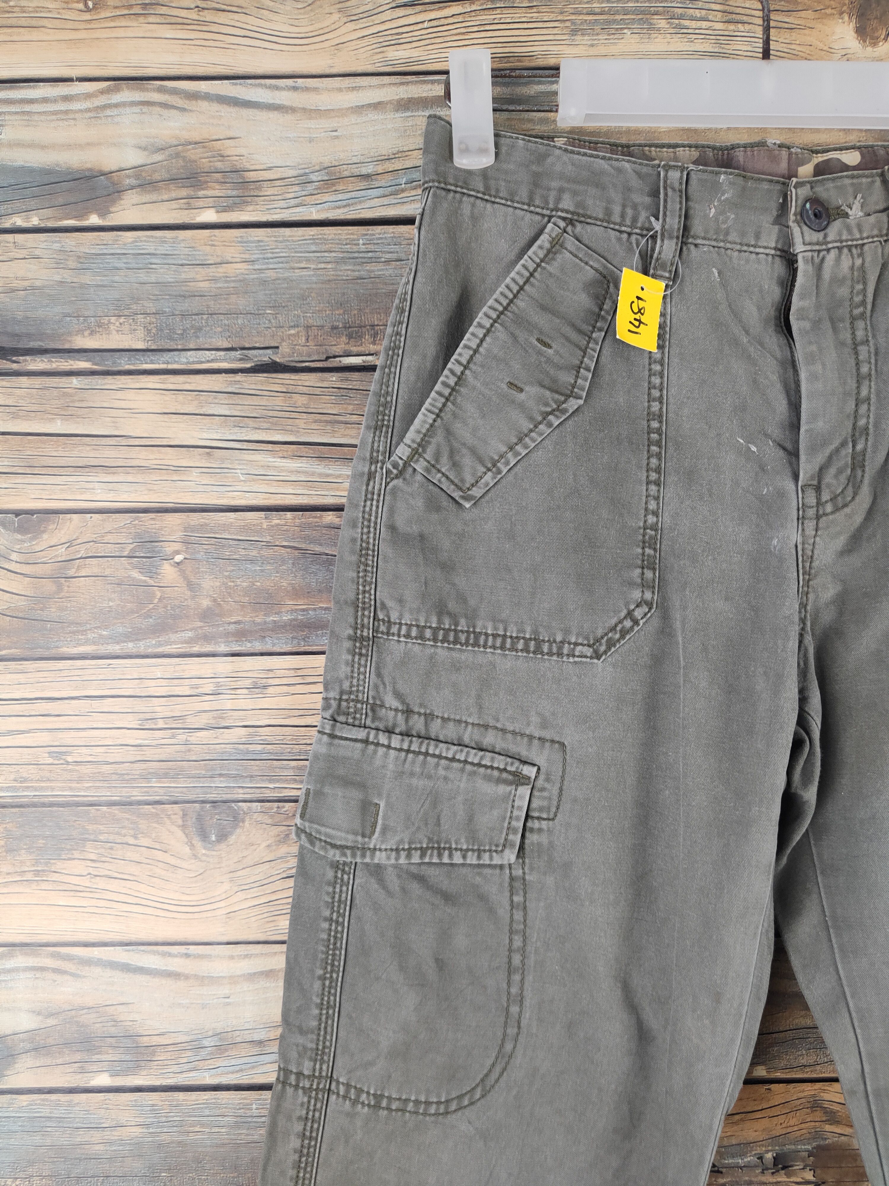 Japanese Brand DL Uniqlo Olive Multipocket Tactical Cargo Pants #1481 Size US 27 - 3 Thumbnail