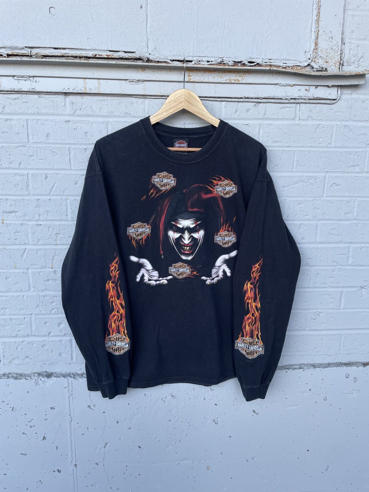 Harley Davidson Harley Davidson Clown Flaming Long Sleeve Size US XL / EU 56 / 4 - 1 Thumbnail