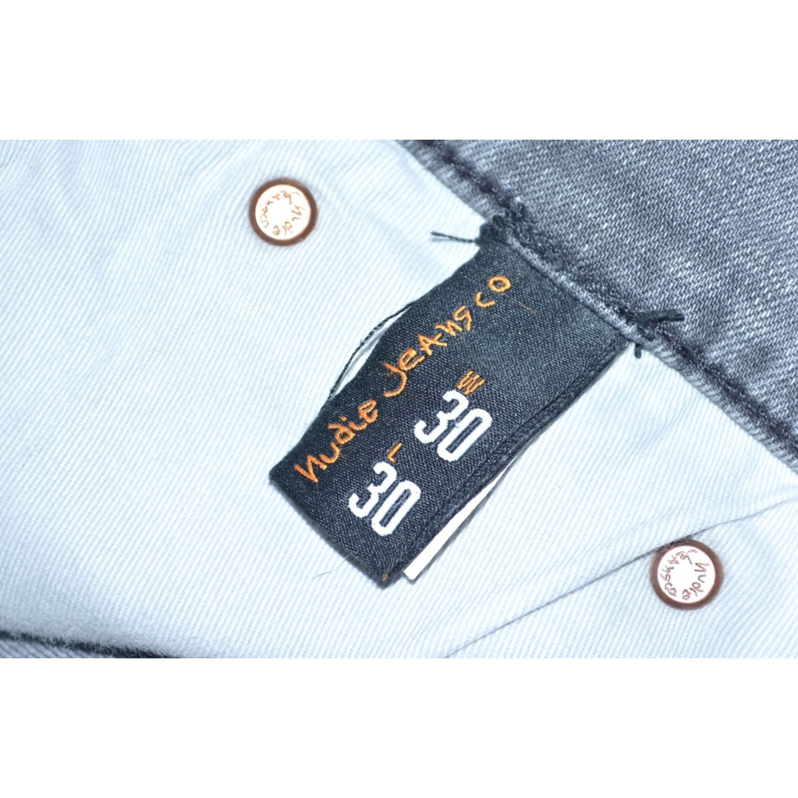 Nudie Jeans Nudie Jeans Slim Jeans Mens W30 L30 Mid Grey Stretch Tight Terry 5-Pocket Denim Slim Skinny Jeans W30 L30 Size US 30 / EU 46 - 7 Thumbnail