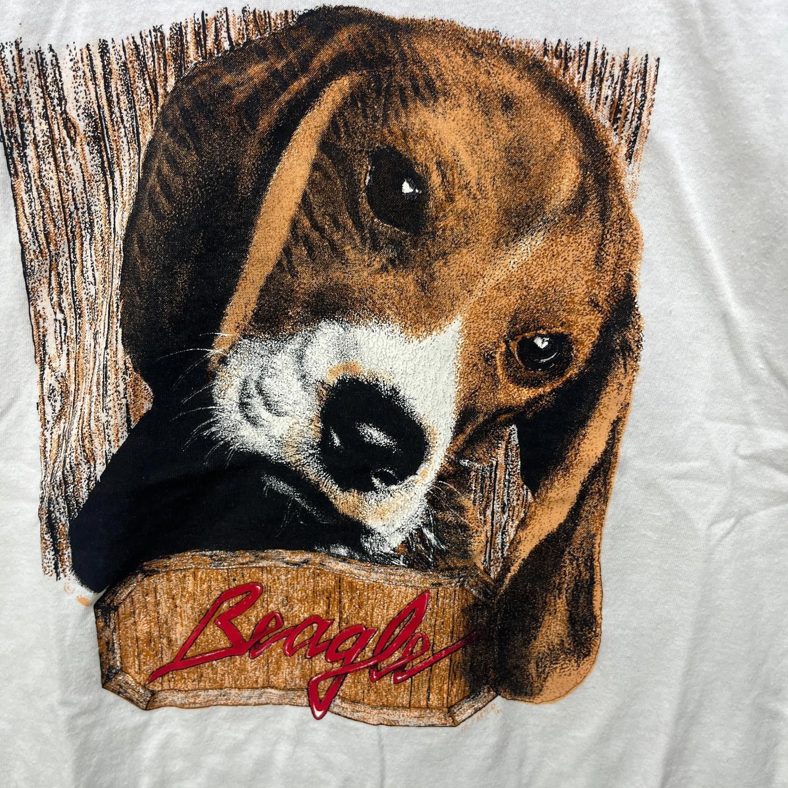 Vintage Vintage 90s Beagle Dog T Shirt Medium Size US M / EU 48-50 / 2 - 3 Thumbnail