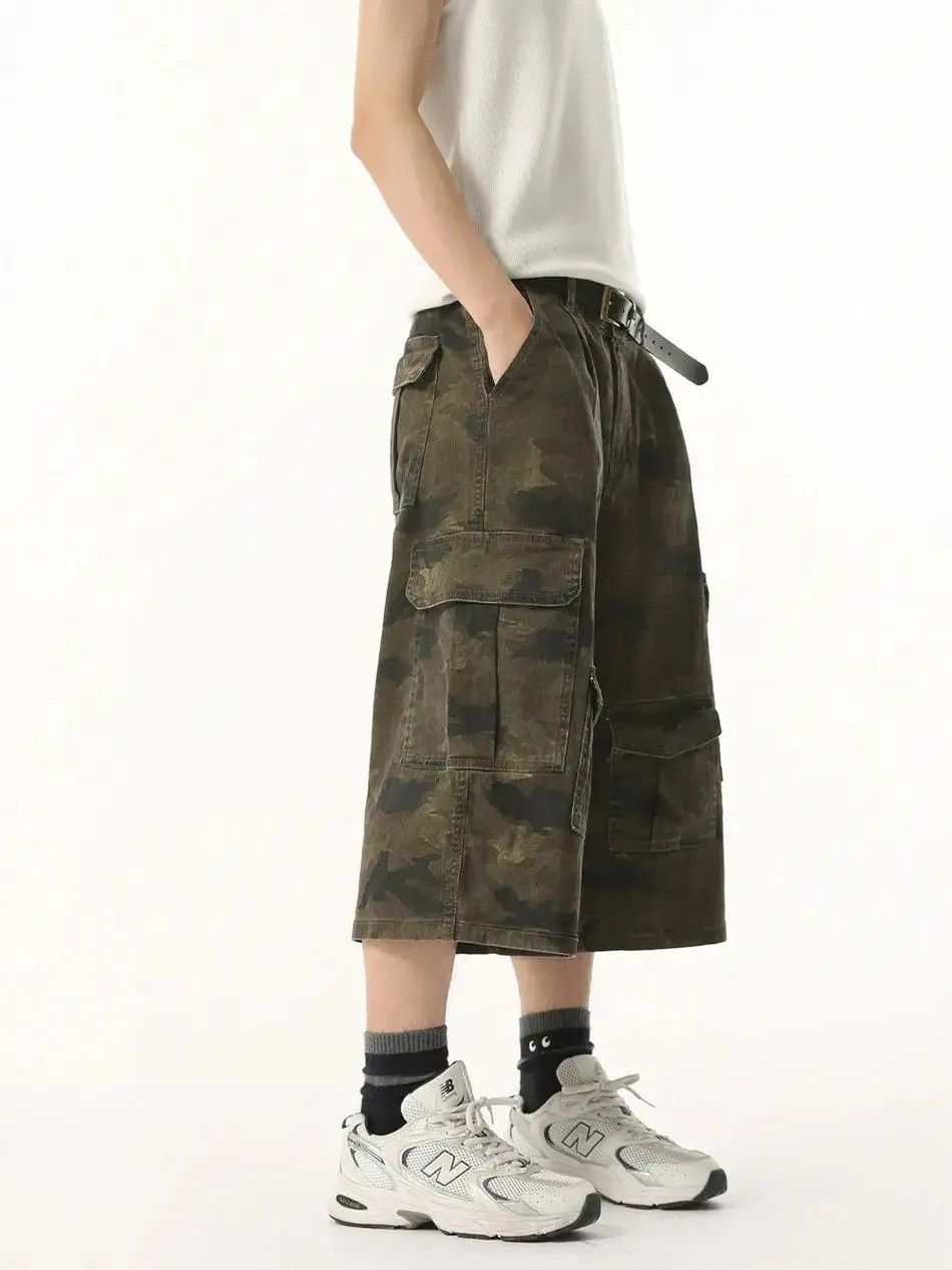 Japanese Brand Retro camouflage high street pocket denim shorts Size US 32 / EU 48 - 3 Thumbnail
