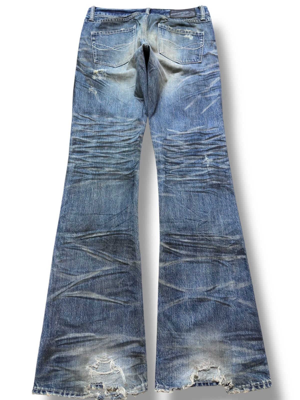 Hysteric Glamour Vintage Cavaria Flare Whiskers Studded Distressed Denim Size US 30 / EU 46 - 7 Thumbnail