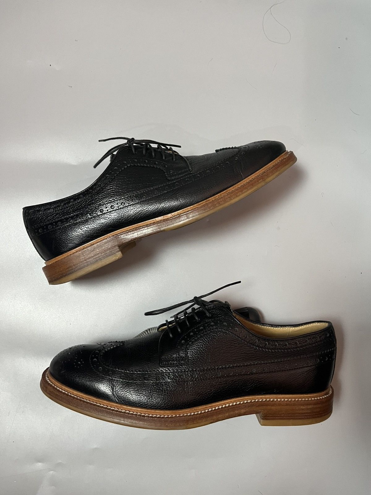 Brunello Cucinelli Brunello Cucinelli grained leather wingtip derby brogues Size US 9 / EU 42 - 2 Thumbnail