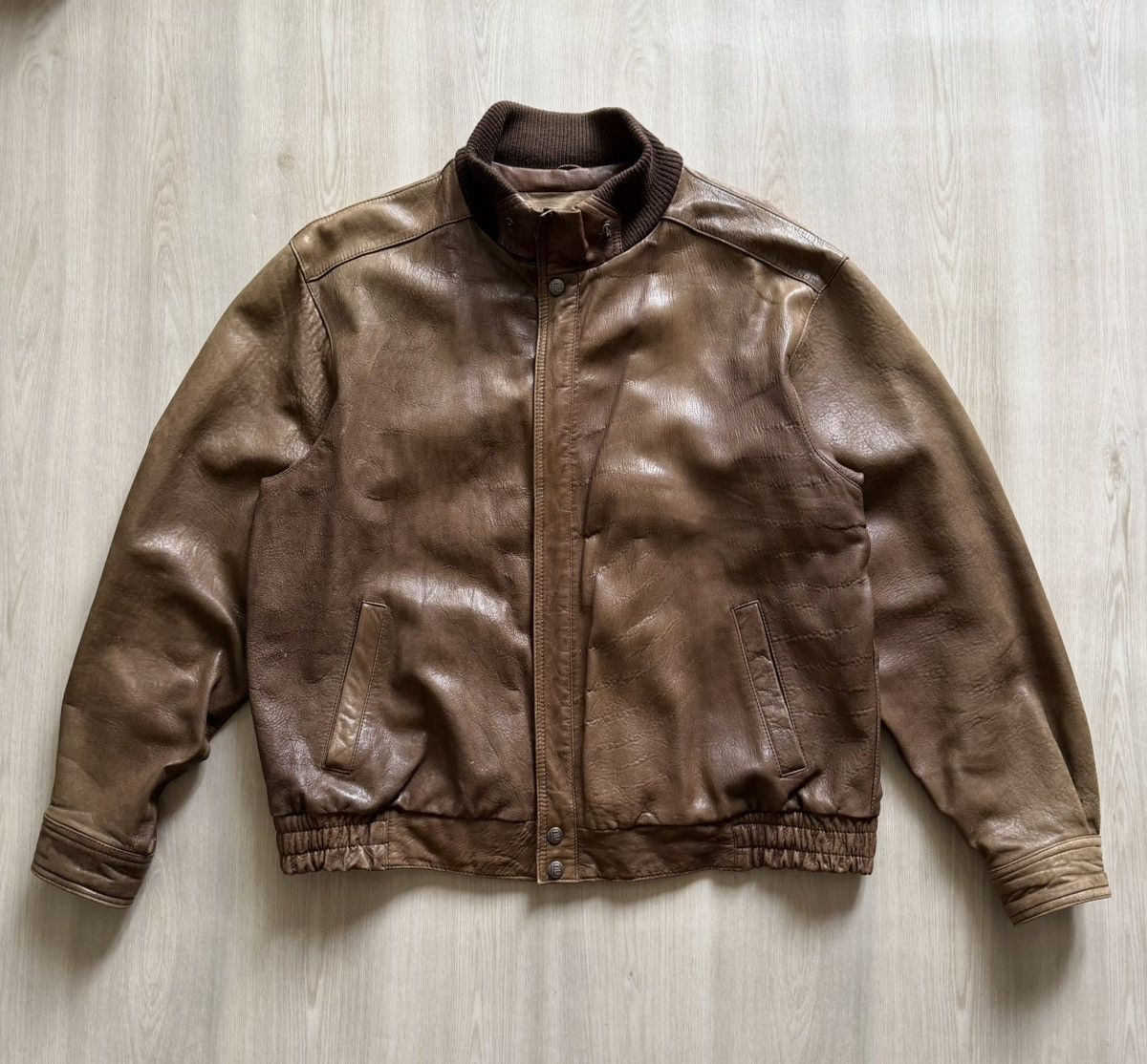 Vintage Vintage Robert Comstock Soft Leather Bomber Sz 44 *Distresse Size US L / EU 52-54 / 3 - 1 Thumbnail