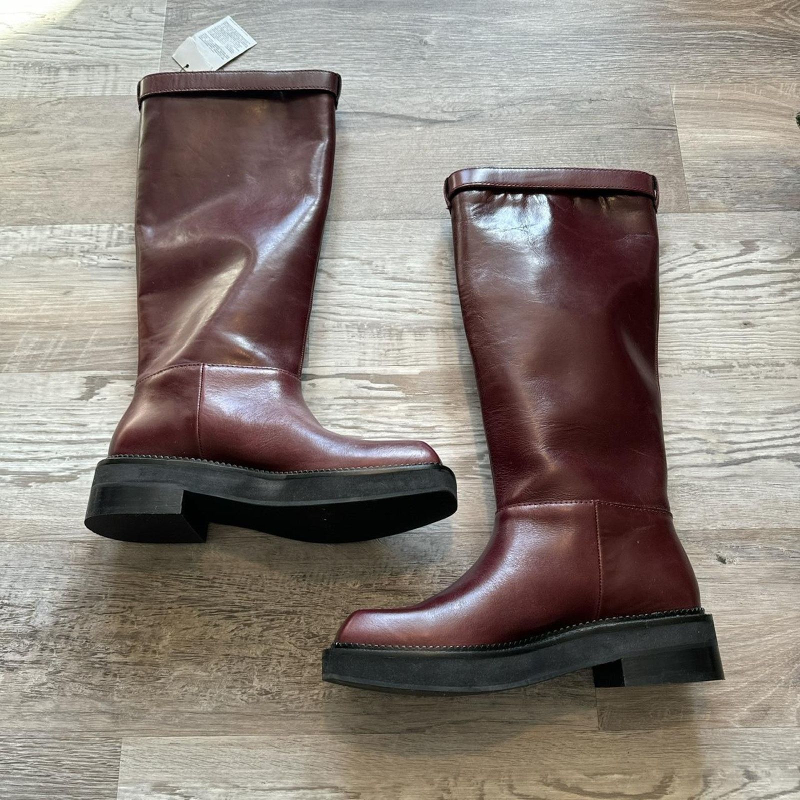 Zara ZARA LEATHER KNEE HIGH LEATHER BOOTS - Size 7.5 or 38 Size US 7.5 / IT 37.5 - 3 Thumbnail
