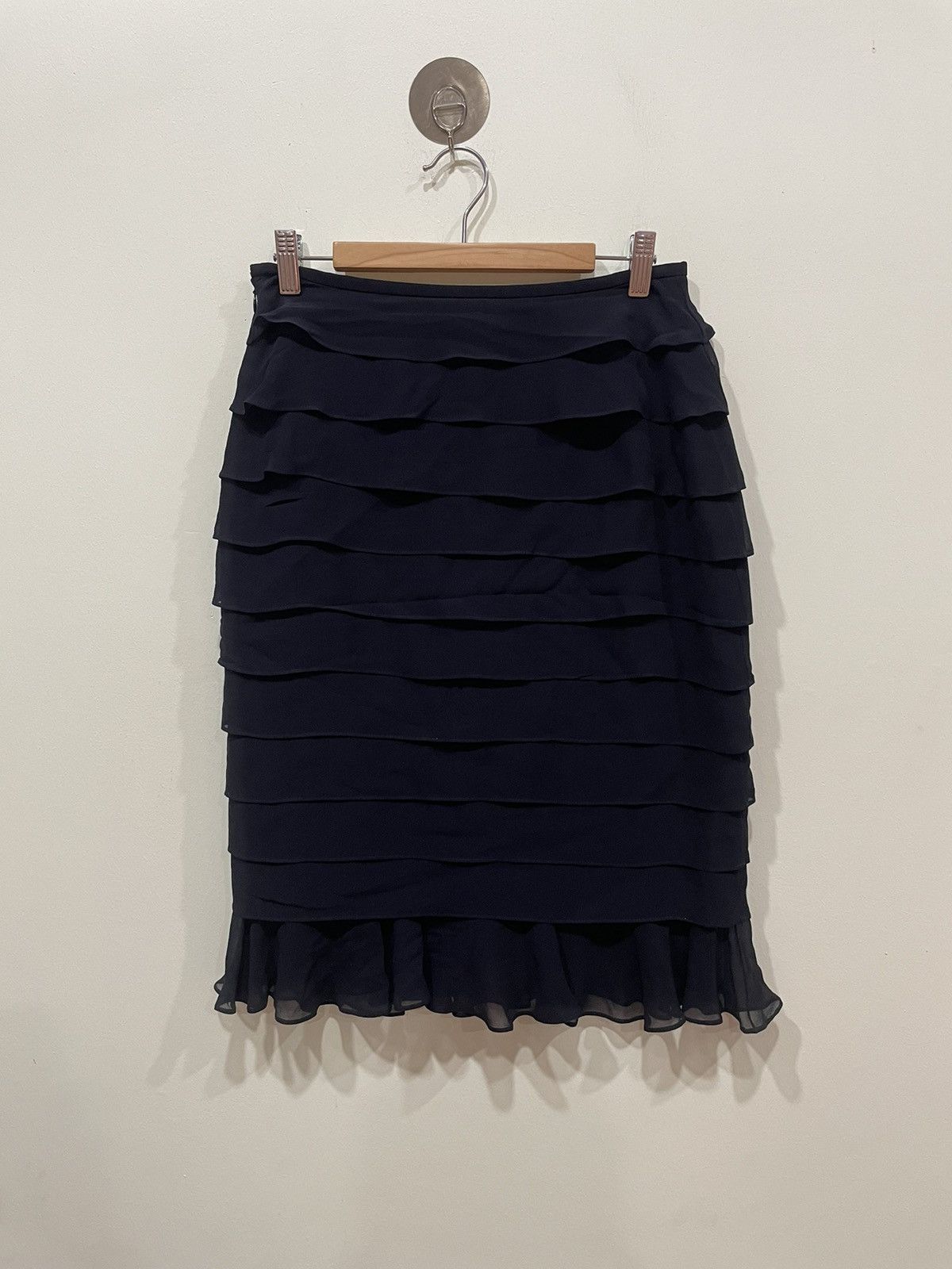 Escada Escada Layered Black Midi Skirt Size 25" / US 0 / IT 36 - 2 Thumbnail