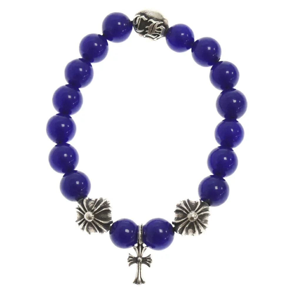 image of Chrome Hearts Blue Cross Bead Bracelet, Men's