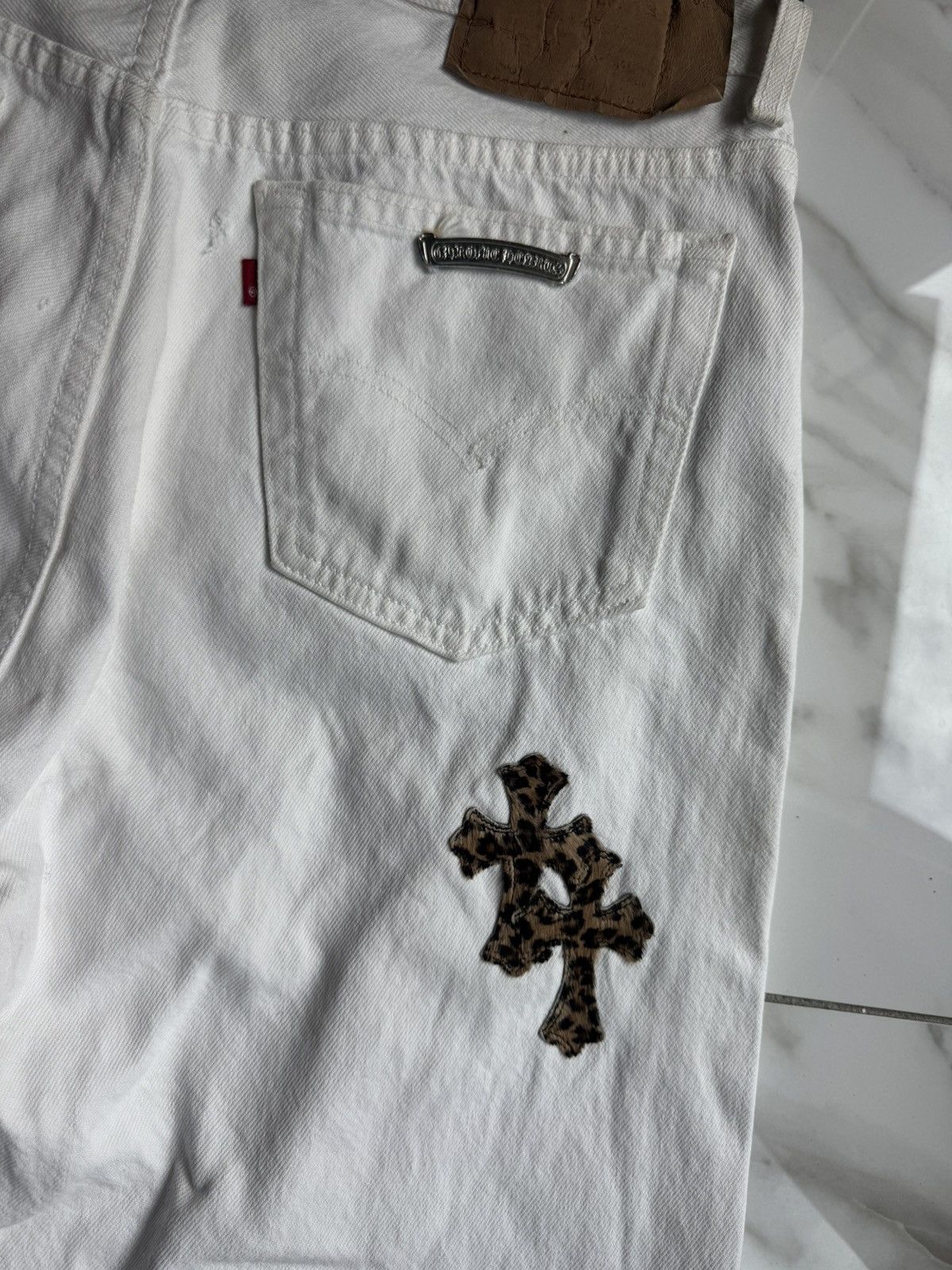 Chrome Hearts Leopard Cross Patch Denim