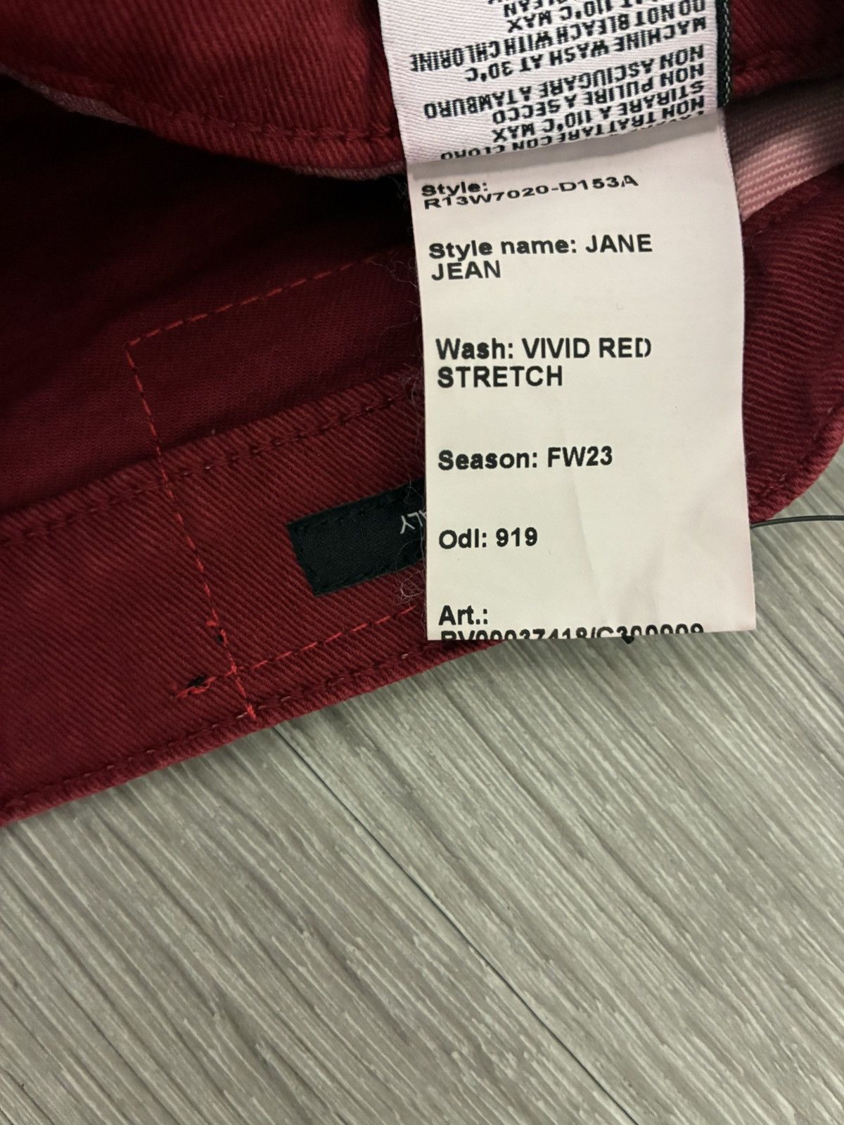 R13 Jane Jean Vivid Red Stretch 27 Size 27" / US 4 / IT 40 - 11 Thumbnail