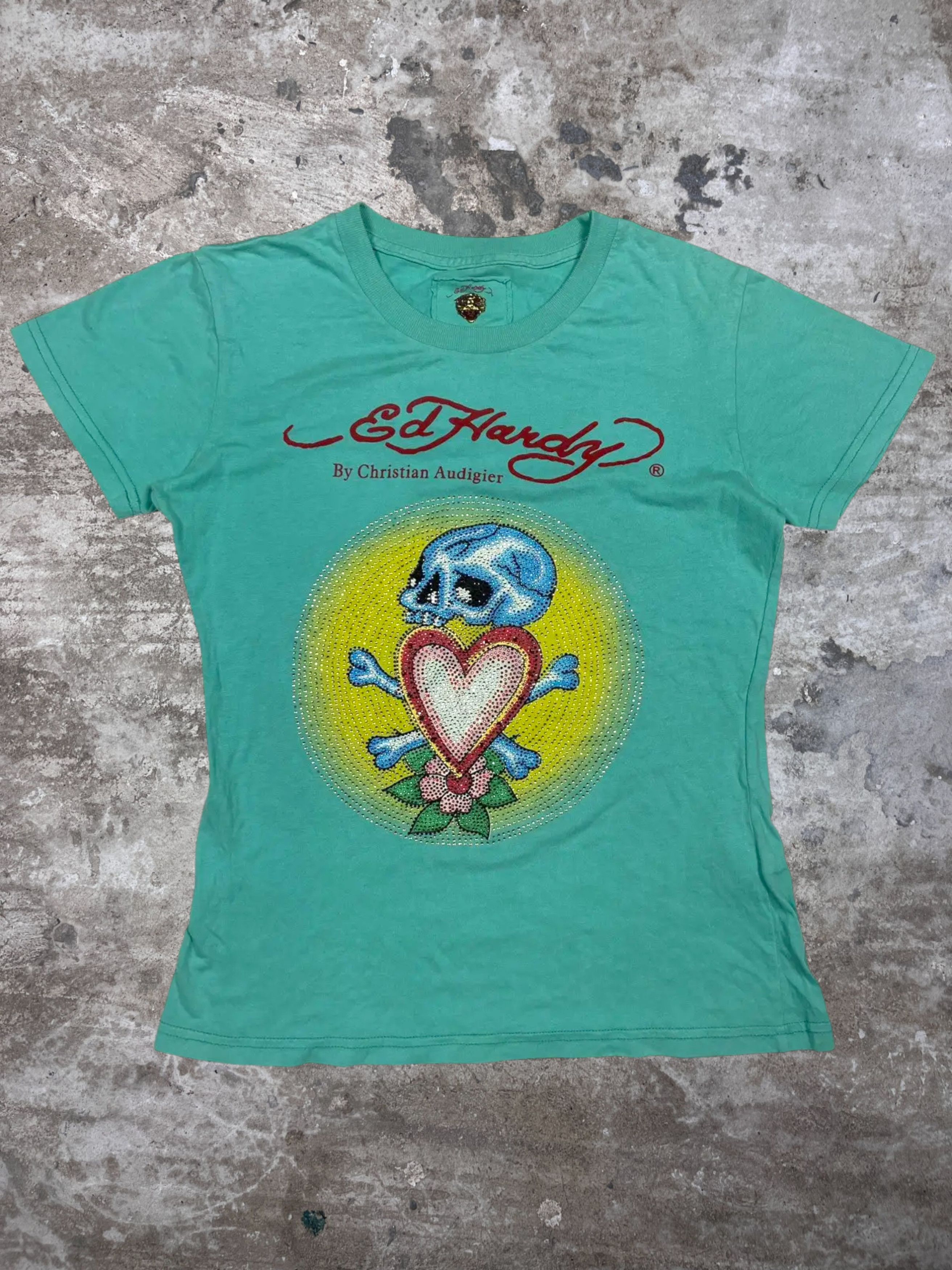Christian Audigier ED HARDY Y2K RETRO PUNK SWAROVSKI RARE TOP TANK - 869 Size XL / US 12-14 / IT 48-50 - 1 Thumbnail