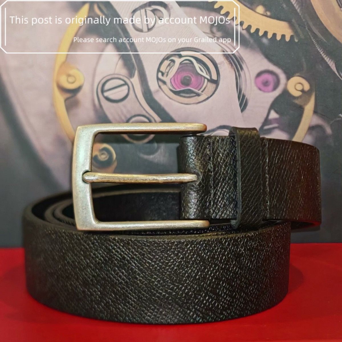 Brunello Cucinelli Sz M Brunello Cucinelli Pattern Leather Silver Buckle Belt Size ONE SIZE - 1 Thumbnail