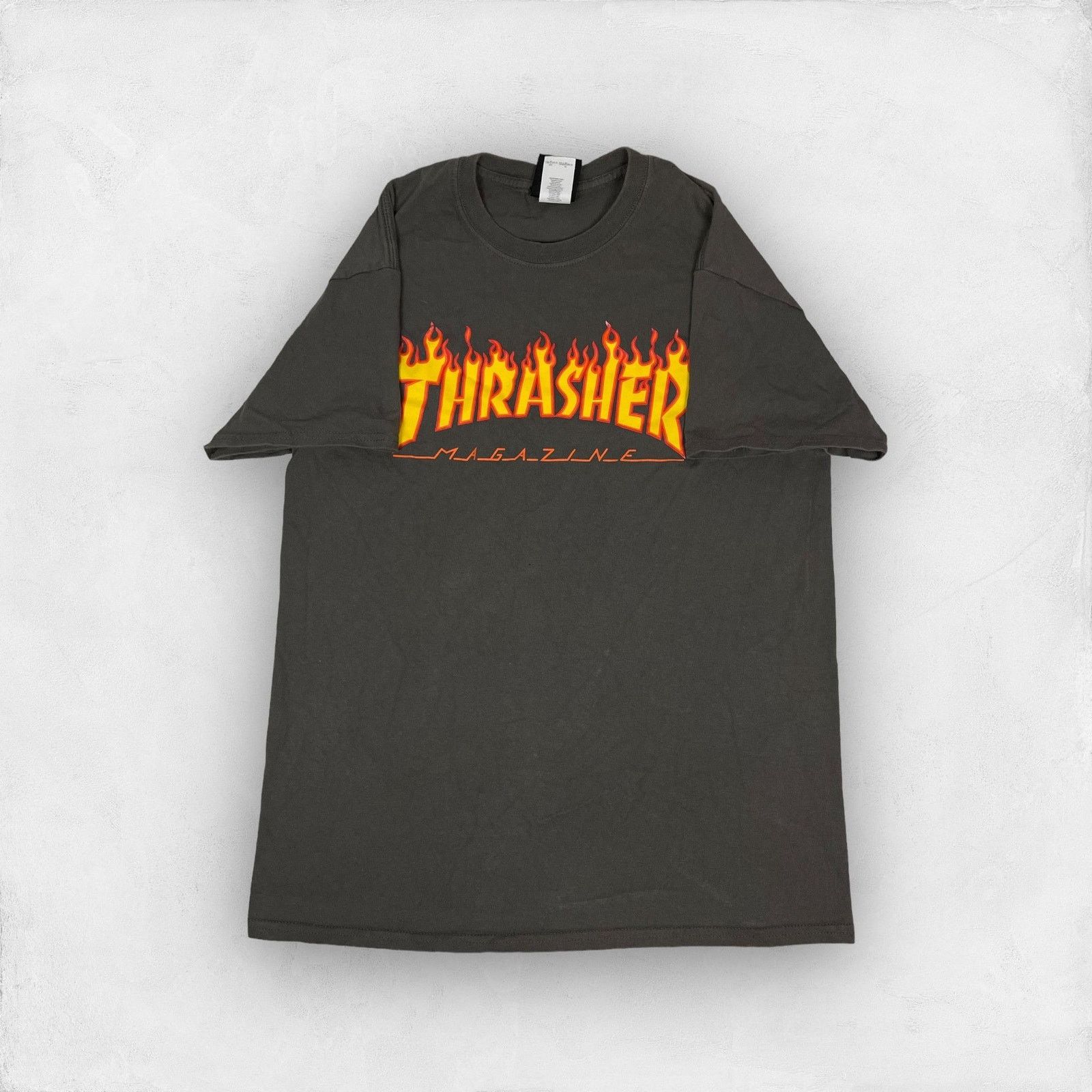 Thrasher Thrasher Magazine Mens Gray Cotton Flame Logo T-Shirt Medium Size US M / EU 48-50 / 2 - 1 Thumbnail