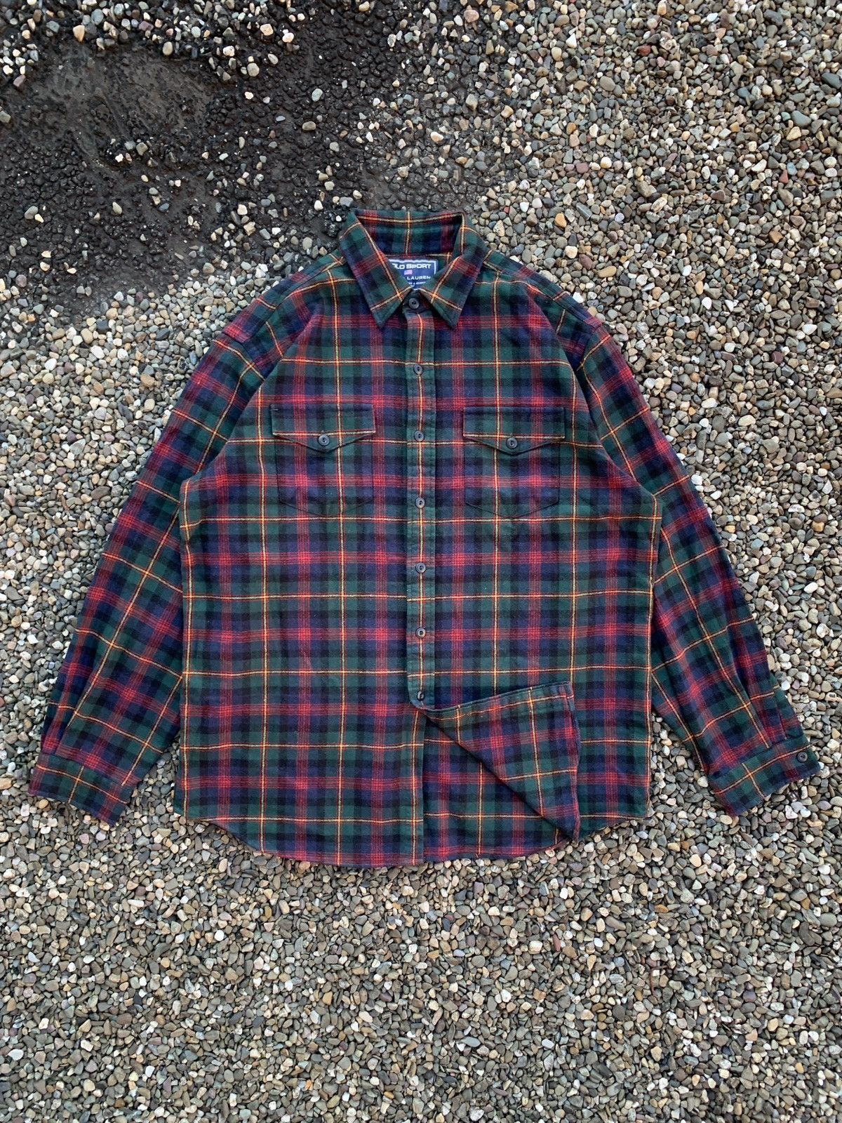 Polo Ralph Lauren Vintage Polo Sport Ralph Lauren Plaid Wool Flannel Workshirt Size US L / EU 52-54 / 3 - 1 Thumbnail