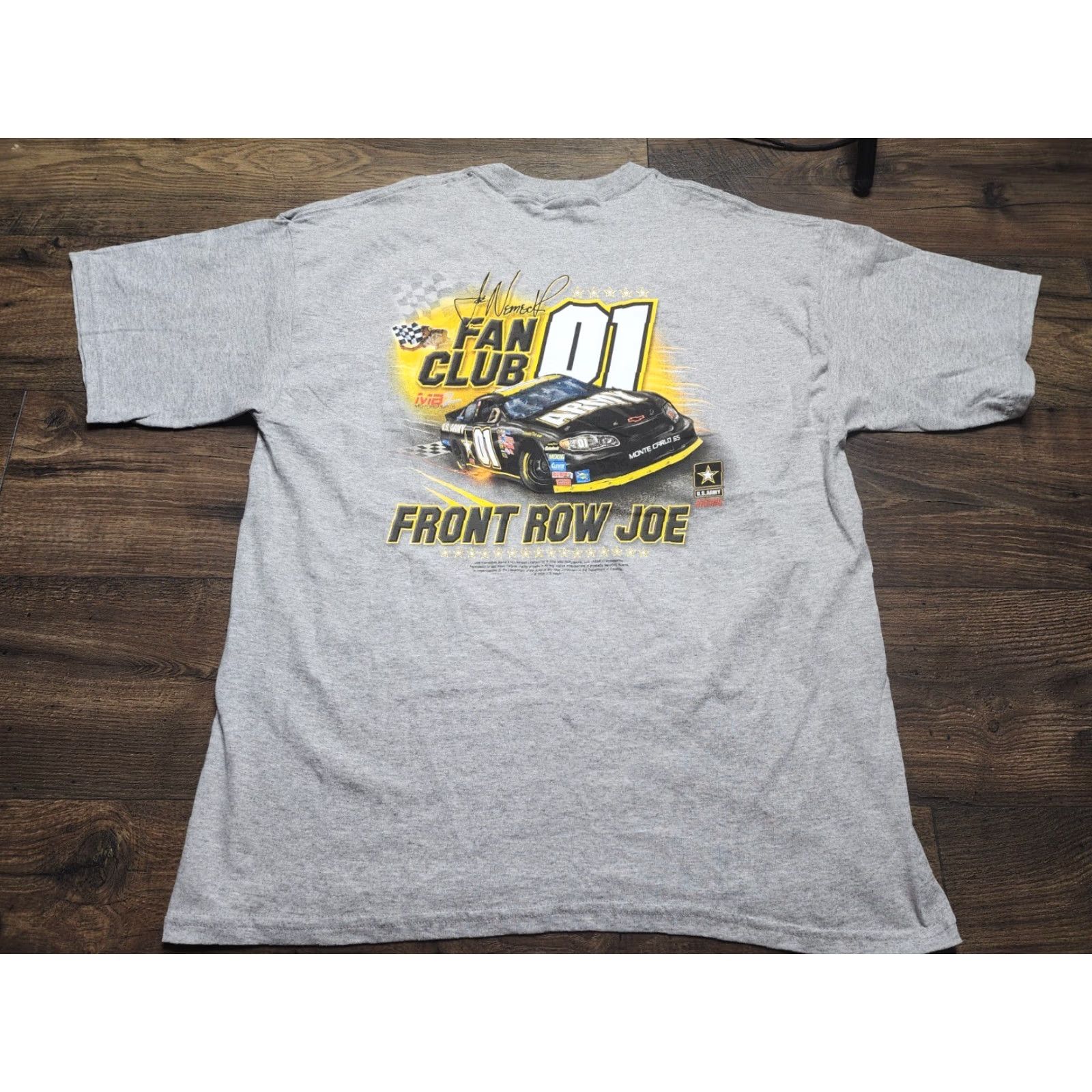 Gildan VINTAGE Joe Nemechek NASCAR Racing US Army T Shirt 90s Gray XL Mens Go Joe Gildan Size US XL / EU 56 / 4 - 2 Thumbnail