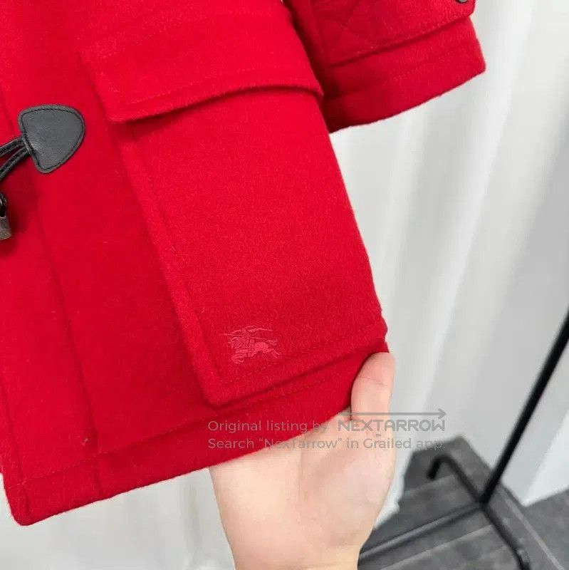 Burberry Burberry Red Wool Logo Coat for Women. Size L / US 10 / IT 46 - 5 Thumbnail