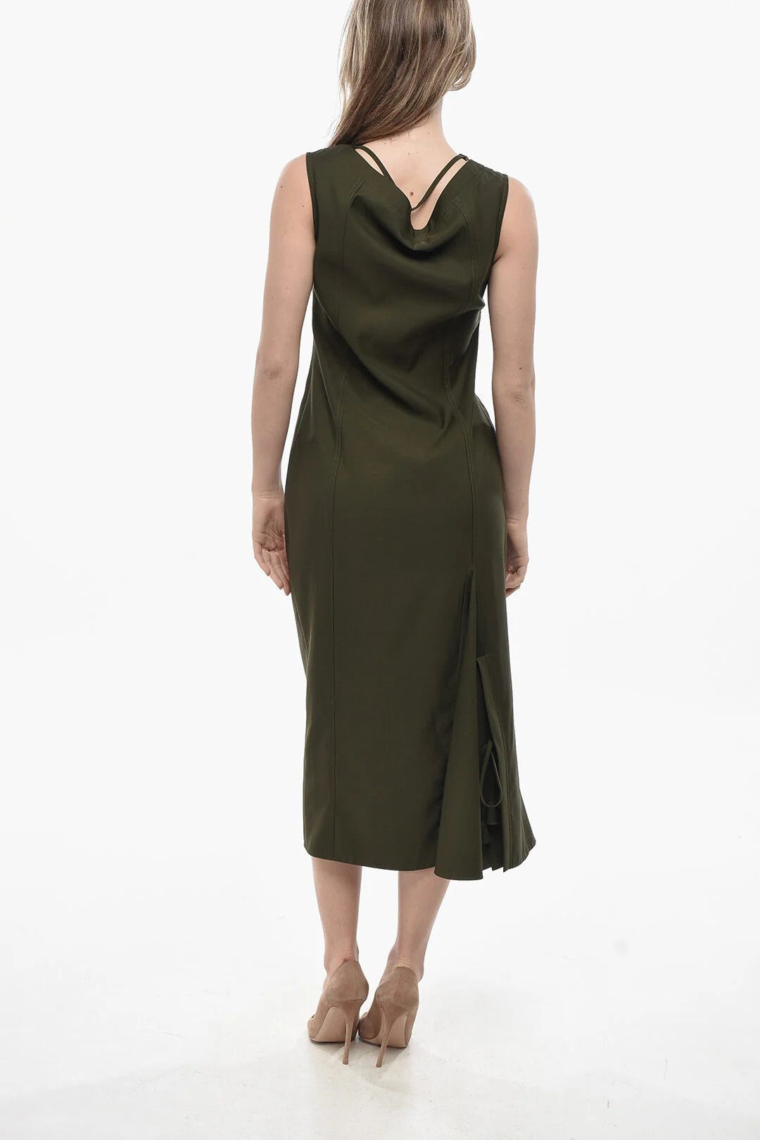Gucci og1mm0326 Wool Sleeveless Dress in Military Green Size M / US 6-8 / IT 42-44 - 2 Thumbnail