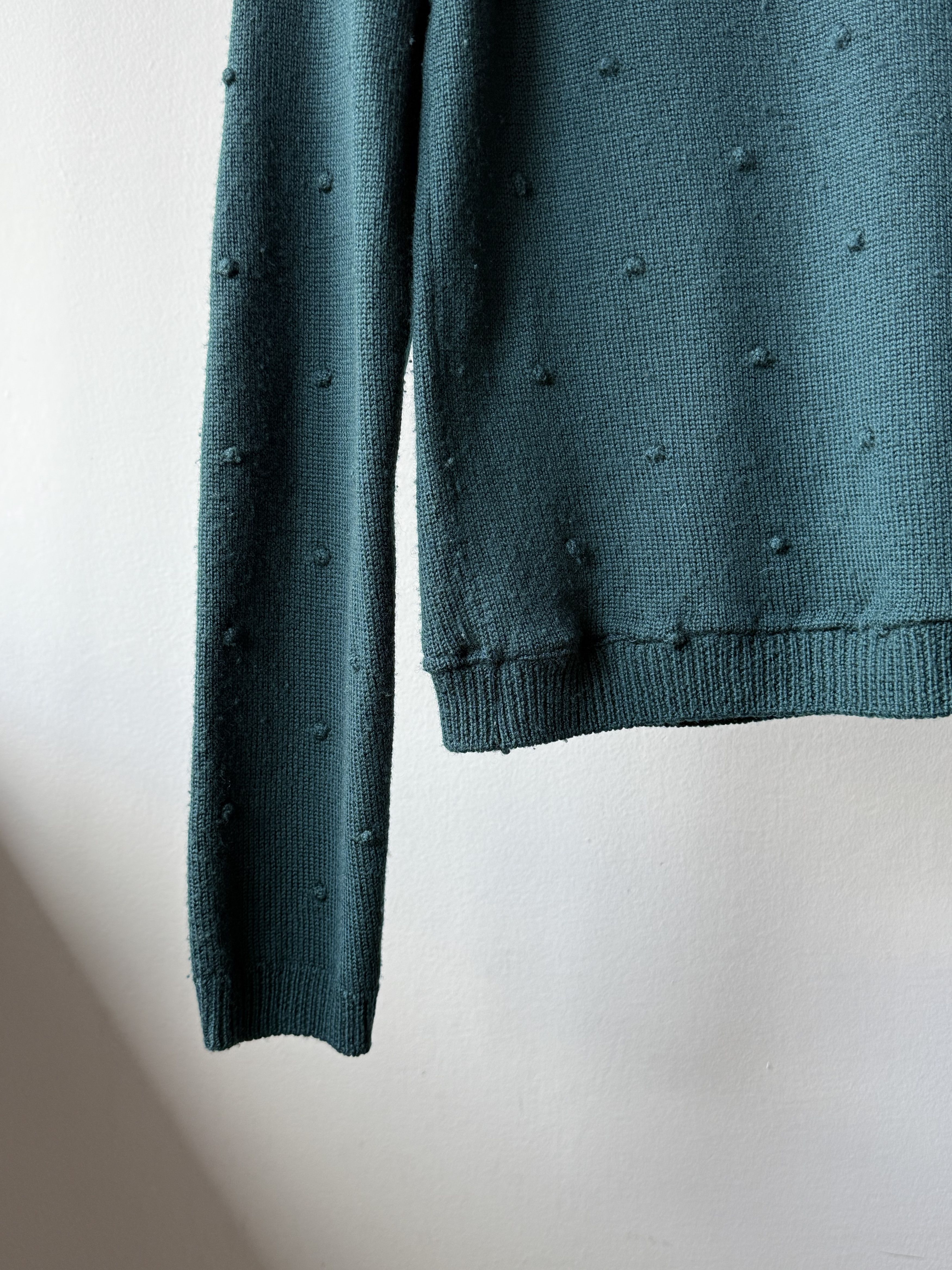 Sezane La Maille Sezane Green Merino Wool Popcorn Knitted Sweater Size S / US 4 / IT 40 - 6 Thumbnail