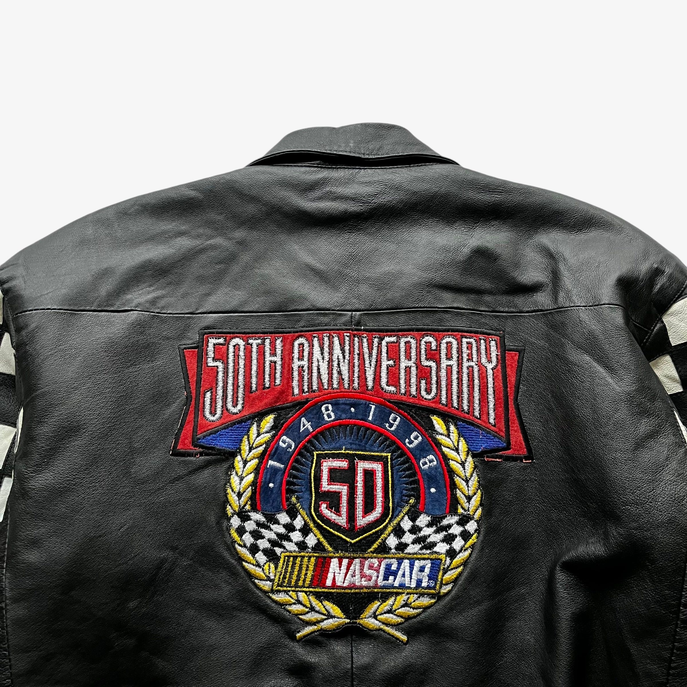 Jeff Hamilton Vintage 90s Jeff Hamilton NASCAR Anniversary Leather Jacket Size US L / EU 52-54 / 3 - 3 Thumbnail