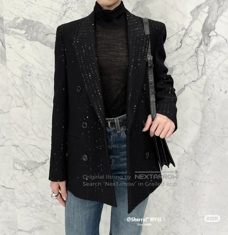 Saint Laurent Paris Saint Laurent Paris Sequin Double Breasted Jacket Size US M / EU 48-50 / 2 - 4 Thumbnail