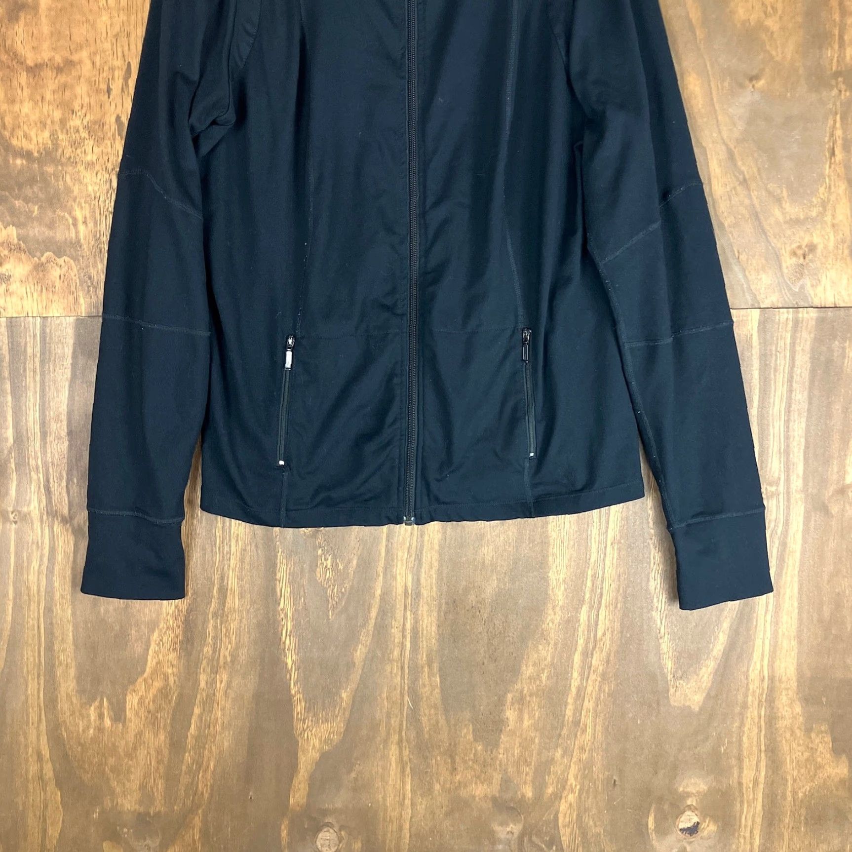 Vintage Cabi Womens Jacket Black Tech Athletic Full Zip Front Pockets Stretch XLarge XL Womens Jacket Black Tech Athletic Full Zip Pockets Stretch XLarge Size XL / US 12-14 / IT 48-50 - 3 Thumbnail