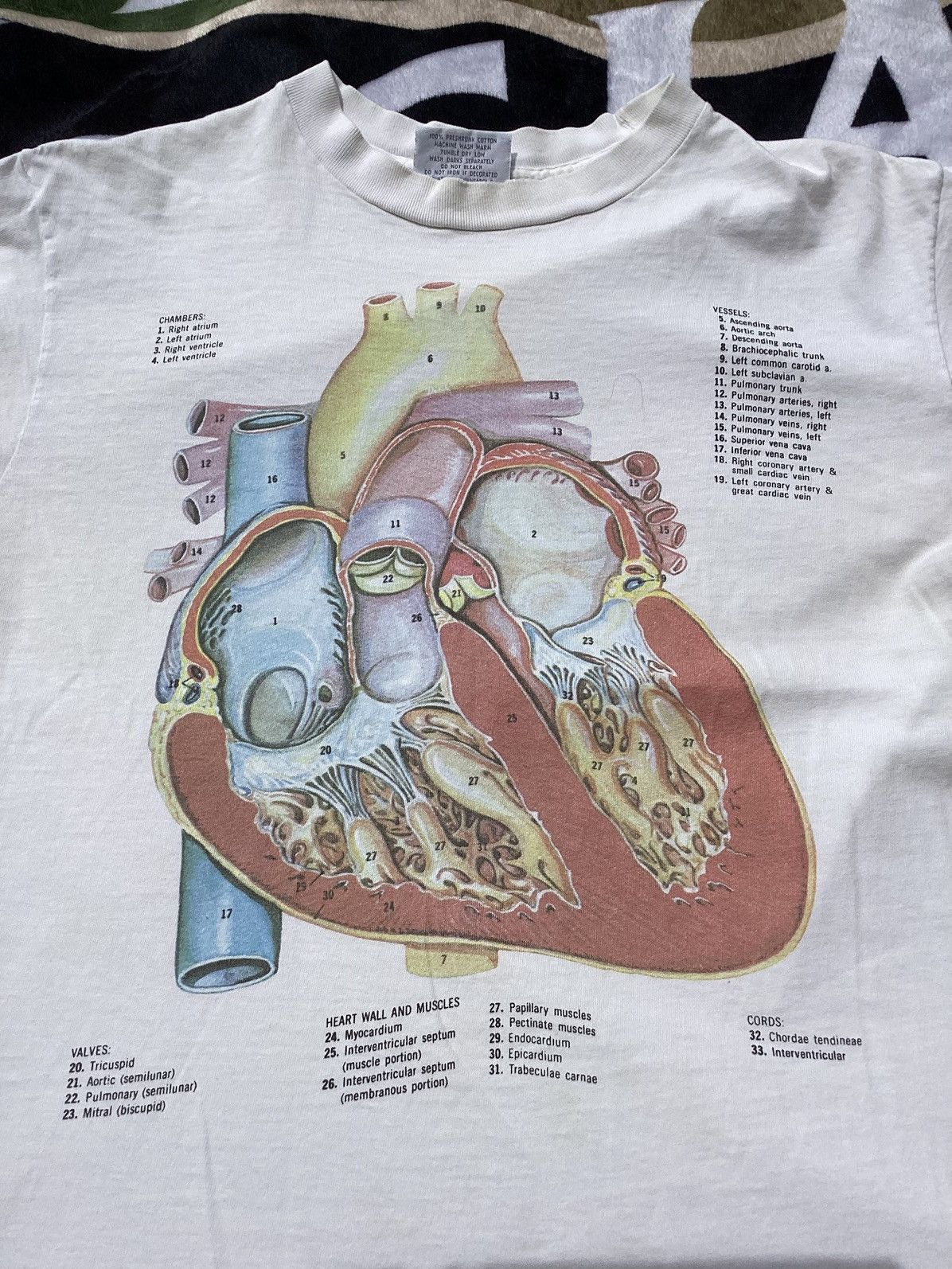 Other × Vintage Vtg heart medical diagram figurine USA made single stitch te Size US M / EU 48-50 / 2 - 3 Thumbnail