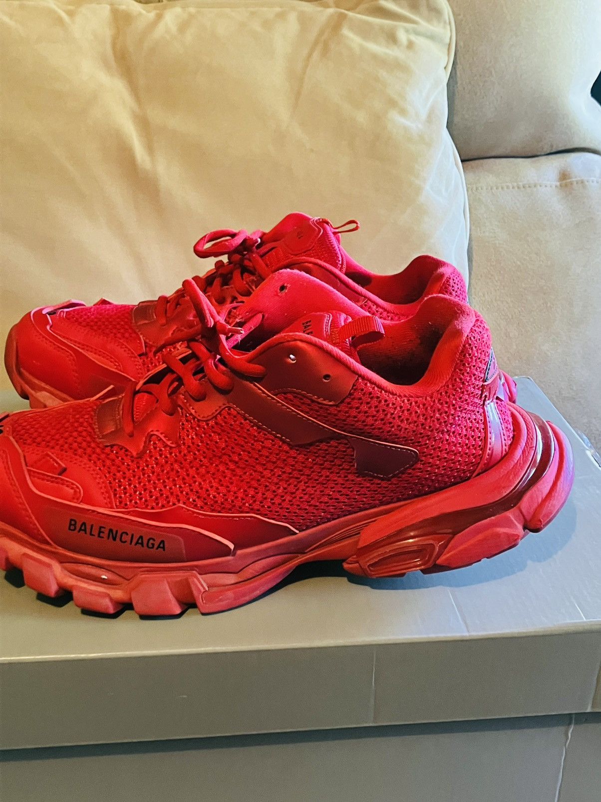 Balenciaga Baenciaga track runner 3 red size 43 US 10 Size US 10 / EU 43 - 3 Thumbnail