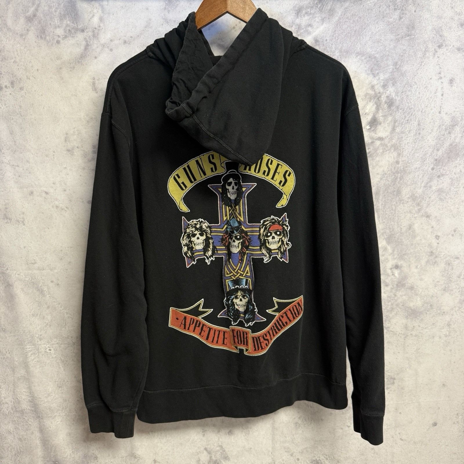 Band Tees Guns n Roses Hoodie Sweatshirt Mens XL Black Rock N Roll Size US XL / EU 56 / 4 - 1 Thumbnail