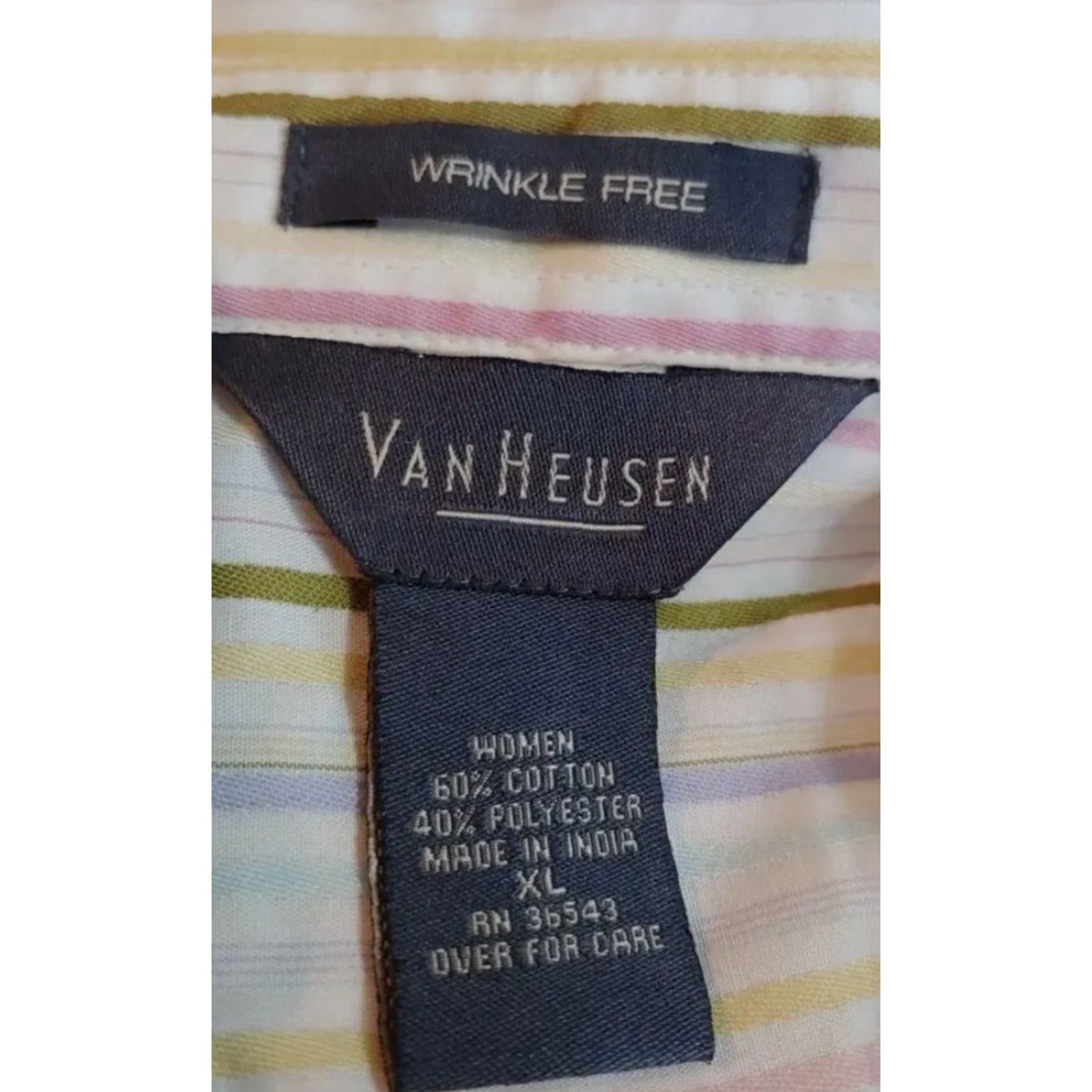 Van Heusen Van Heusen Shirt Women XL Multicolor Stripe Button Front Long Sleeve Top Size XL / US 12-14 / IT 48-50 - 3 Thumbnail