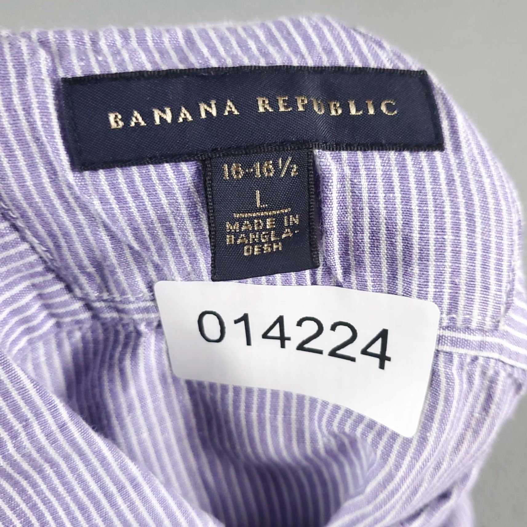 Banana Republic VINTAGE Banana Republic Purple Striped Mens Long Sleeve Button Up Shirt Size Large 16 Size US L / EU 52-54 / 3 - 6 Thumbnail