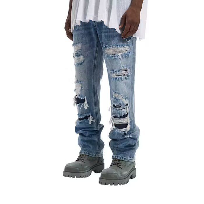 image of Vintage Distressed Denim Jeans in Blue, Men's (Size 32)