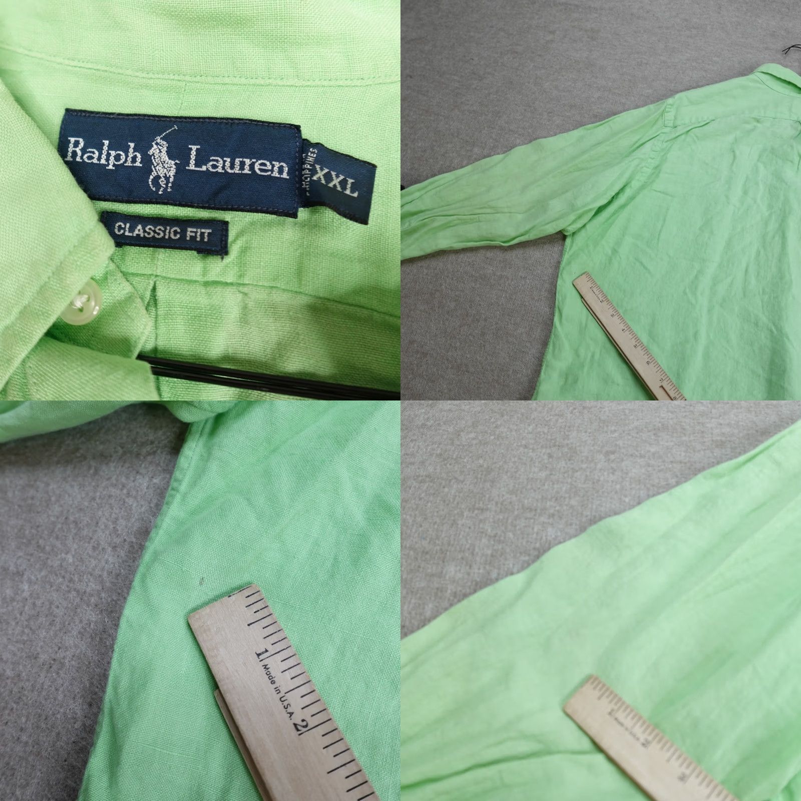 Polo Ralph Lauren VINTAGE Polo Ralph Lauren Shirt 2XL Green Solid Button Down 100% Linen Size US XXL / EU 58 / 5 - 8 Thumbnail