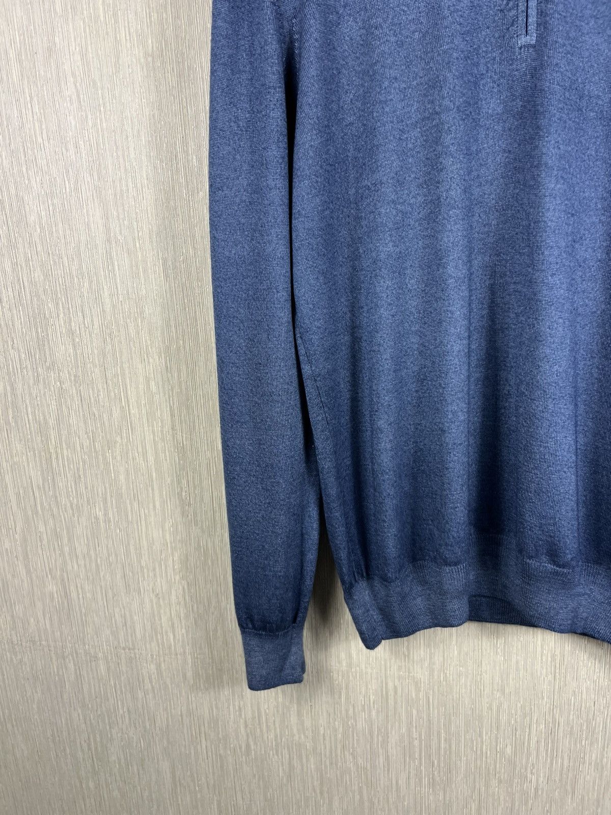 Gran Sasso Gran Sasso virgin wool merino quarter half zip sweater navy Size US L / EU 52-54 / 3 - 7 Thumbnail