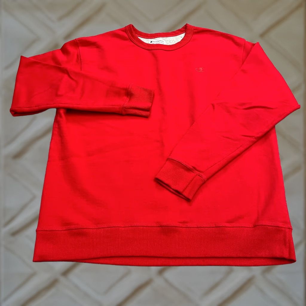 Champion Champion Pullover Sweatshirt Mens XL Solid Red Crew Neck Casual Active Outdoor Size US XL / EU 56 / 4 - 1 Thumbnail