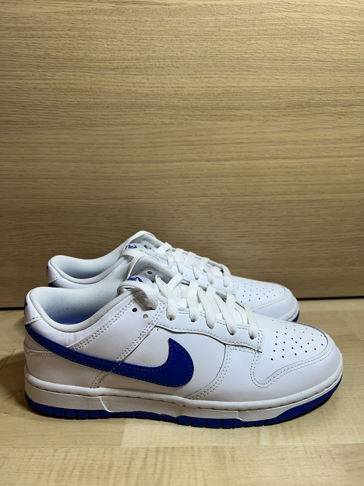 image of Nike Dunk Low “Hyper Royal Summit” Shoes in White, Men's (Size 11.5)