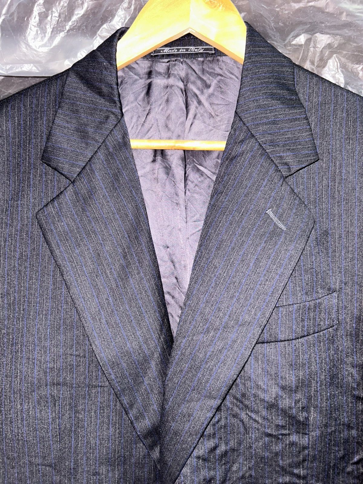 Fendi 90s Uomo Striped Wool Linen Blazer Size 52R - 14 Thumbnail