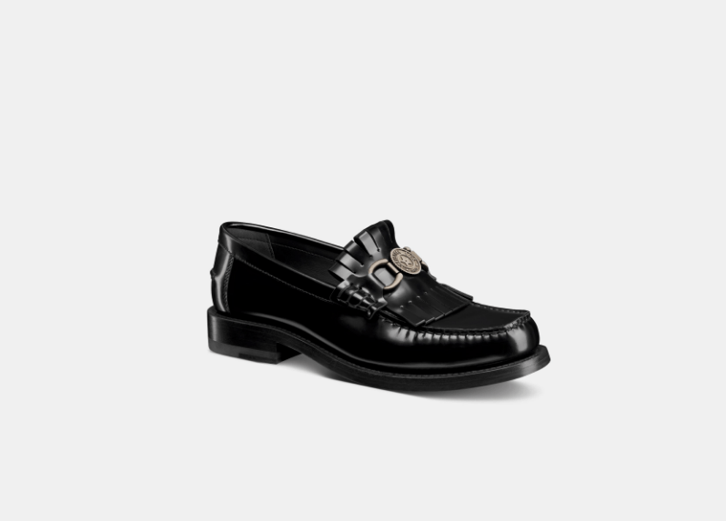 Dior o1w1db11225 KDB962 Emblem Loafers in Black Size US 7 / IT 37 - 2 Thumbnail