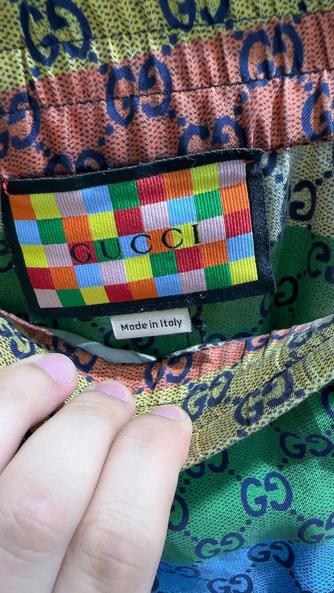 Gucci GUCCI stitching 7-color full-print natural silk shorts Size US 28 / EU 44 - 3 Thumbnail