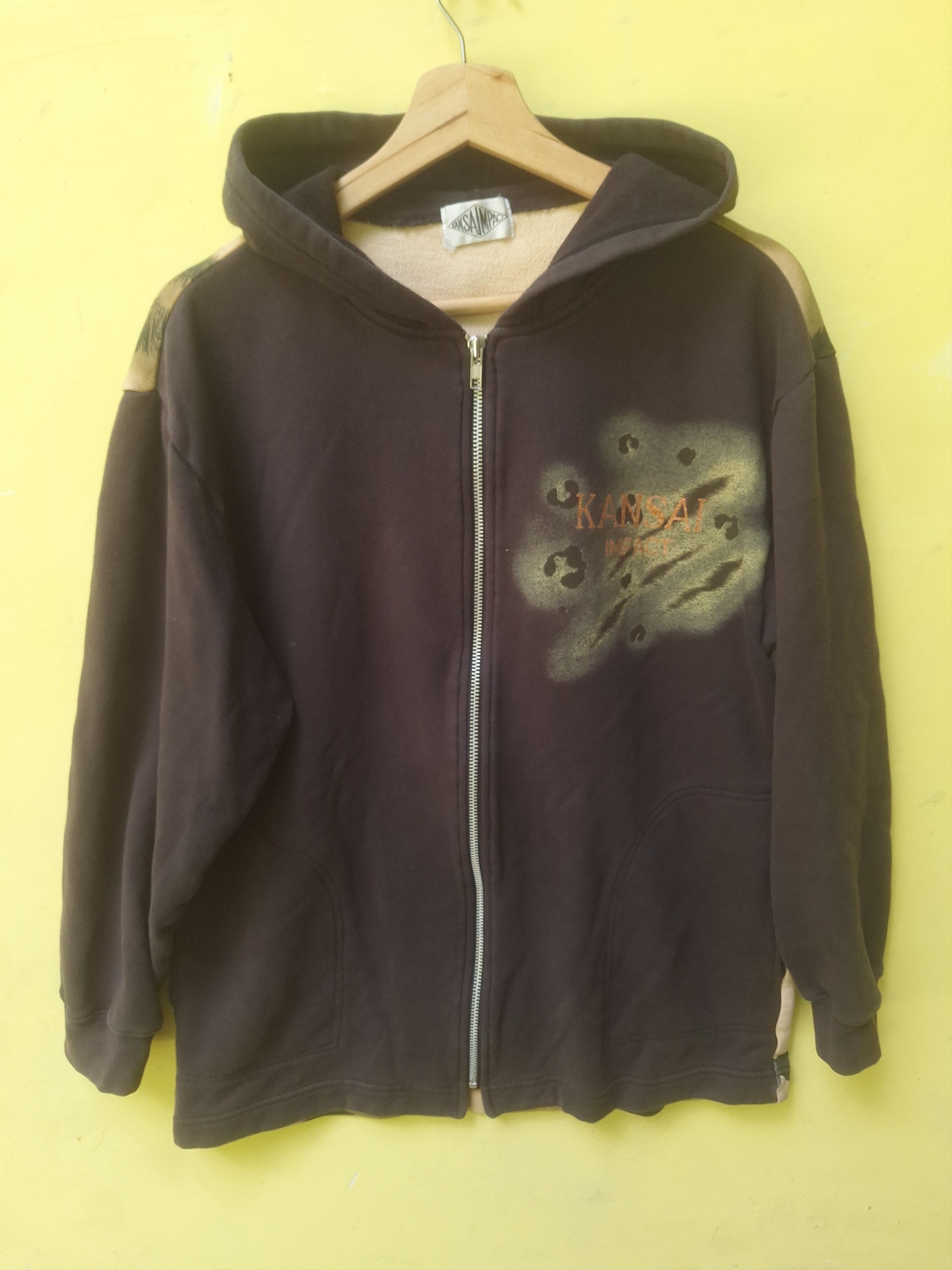 Kansai Yamamoto × Vintage Kansai Impact Kansai Yamamoto Tiger Stripe Zipper Hoodie Size US S / EU 44-46 / 1 - 2 Thumbnail