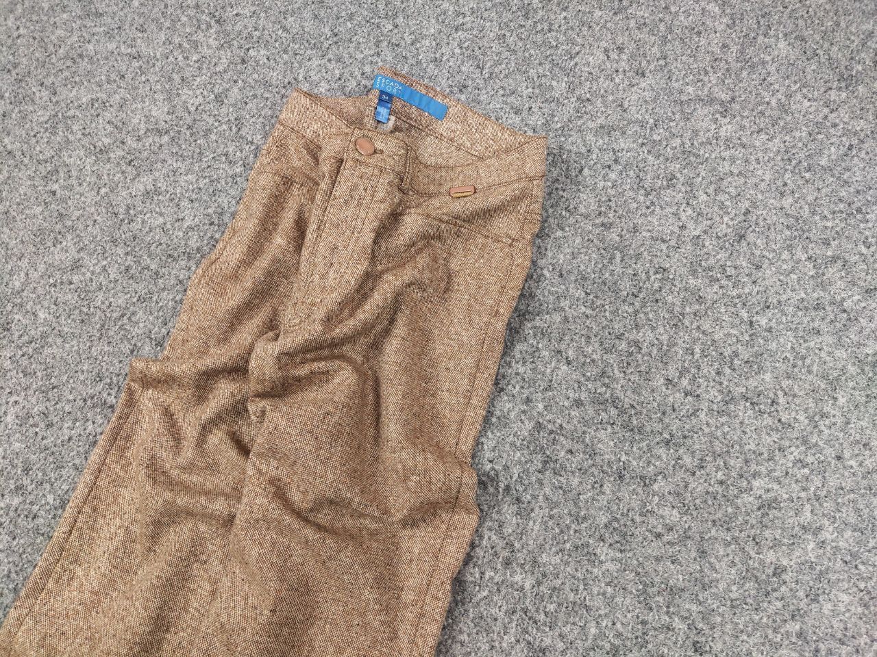 Escada Escada Sport Linda Wool Blend Beige Womens Trouser Pants Size 34" / US 12 / IT 48 - 4 Thumbnail