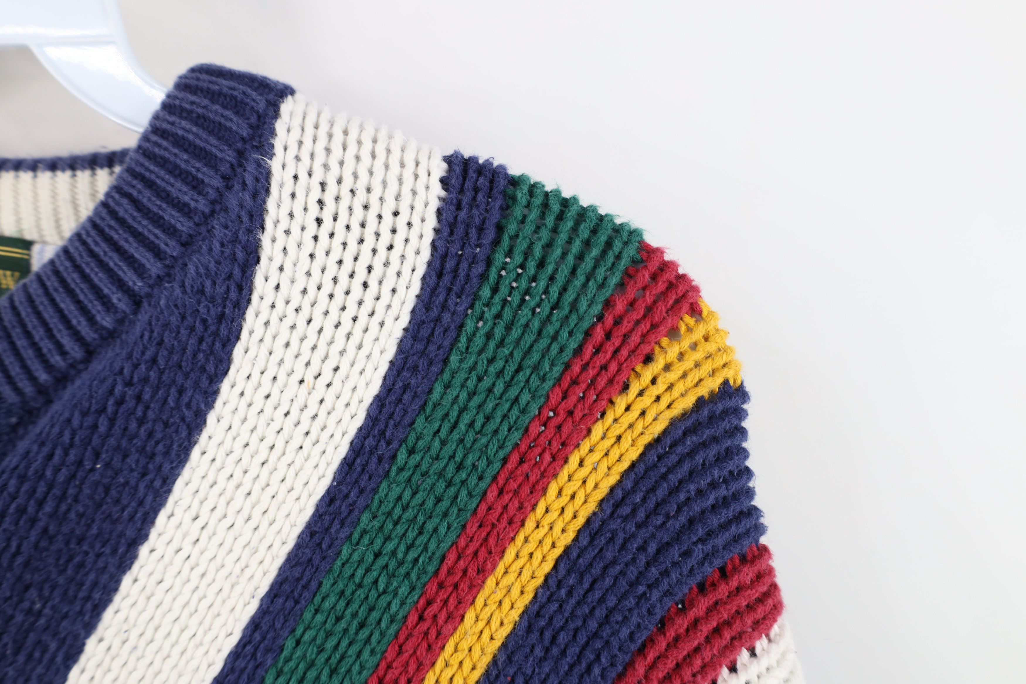 Vintage Vintage 90s Streetwear Rainbow Striped Cotton Knit Sweater Size US XL / EU 56 / 4 - 8 Thumbnail