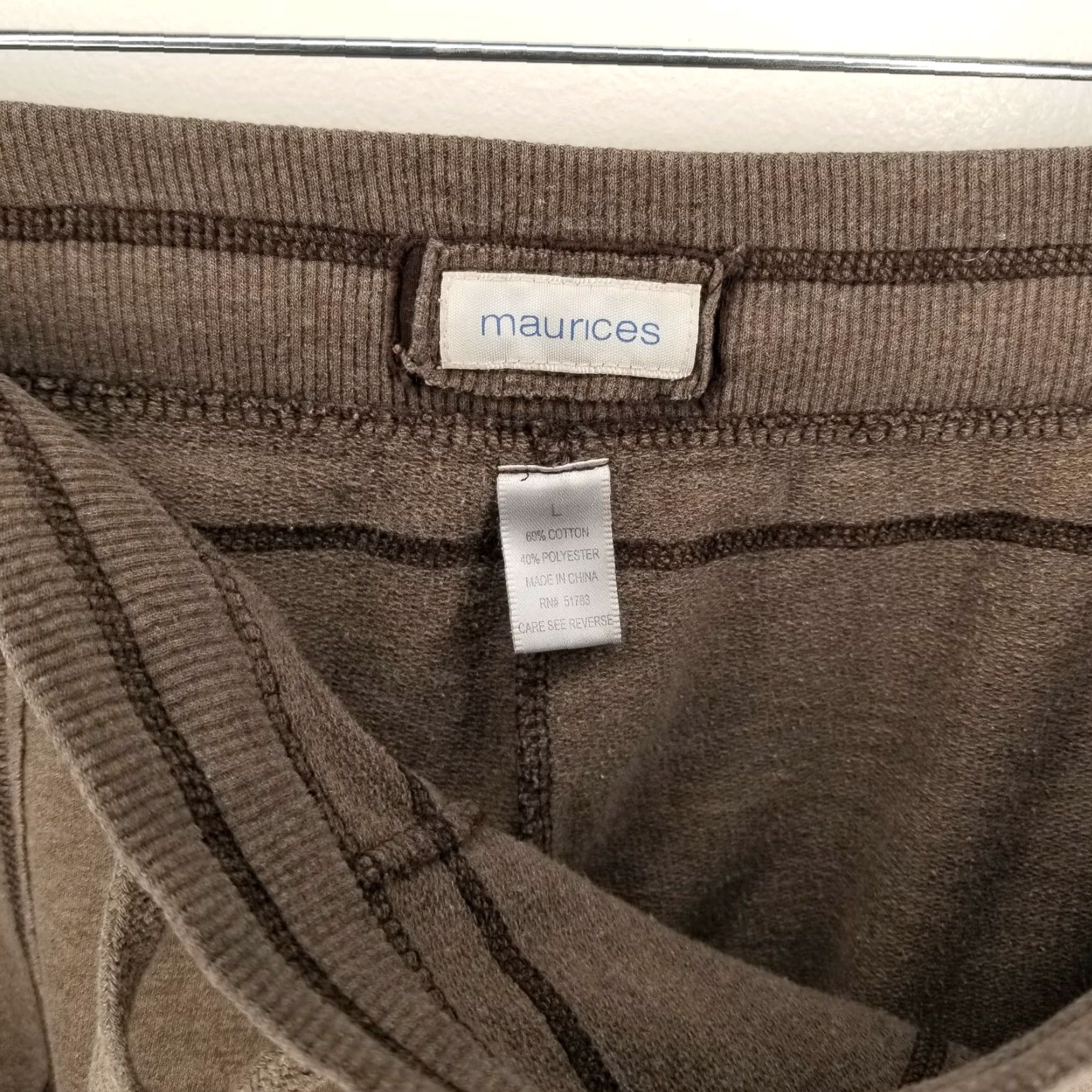 Vintage MAURICES Women's Brown Loose Sweatpants with Pockets Size L Activewear Size 36" / US 14 / IT 50 - 3 Thumbnail