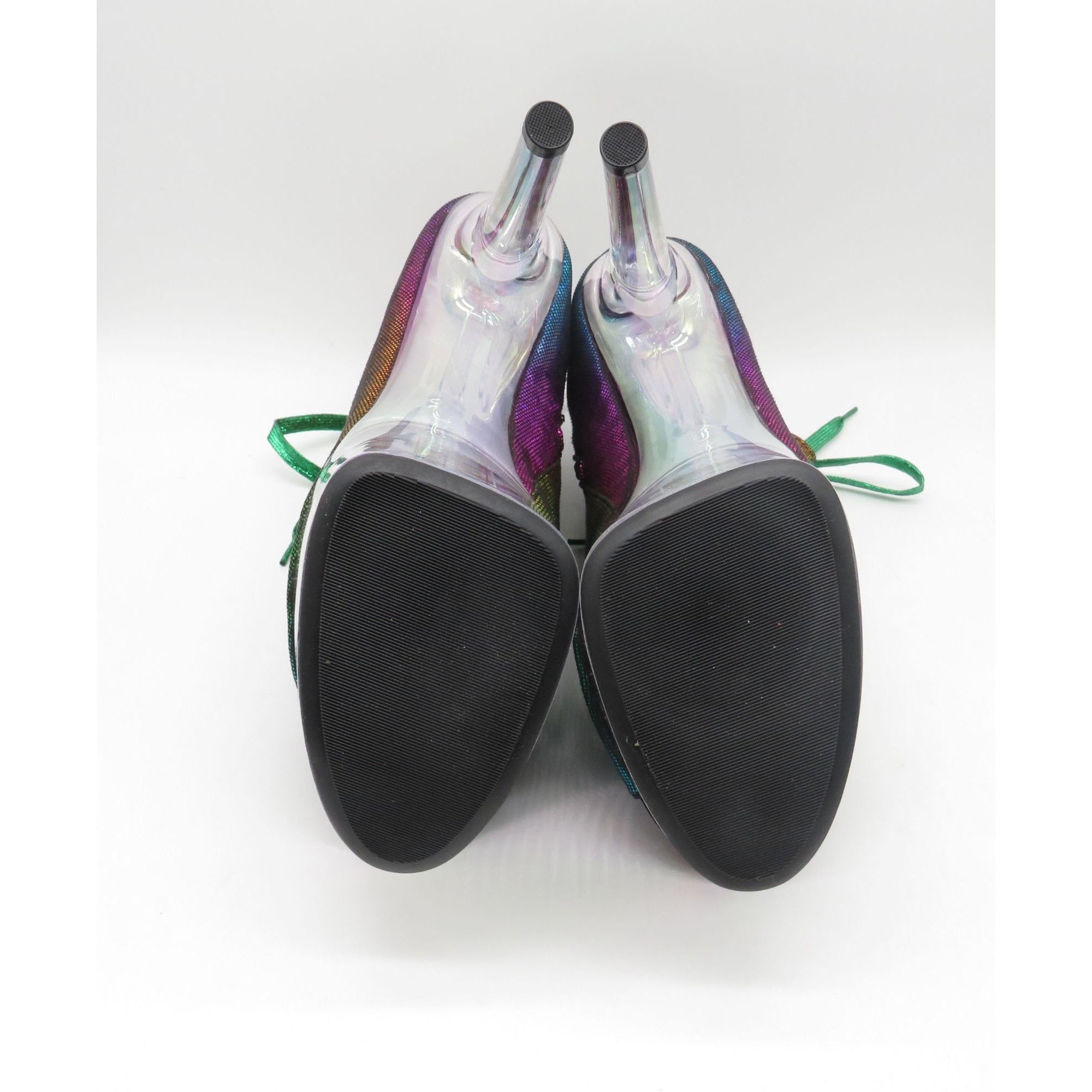 Other Ellie 7" Multicolor Lace-Up Platform Ankle Boots With Clear Size US 12 / IT 42 - 7 Thumbnail