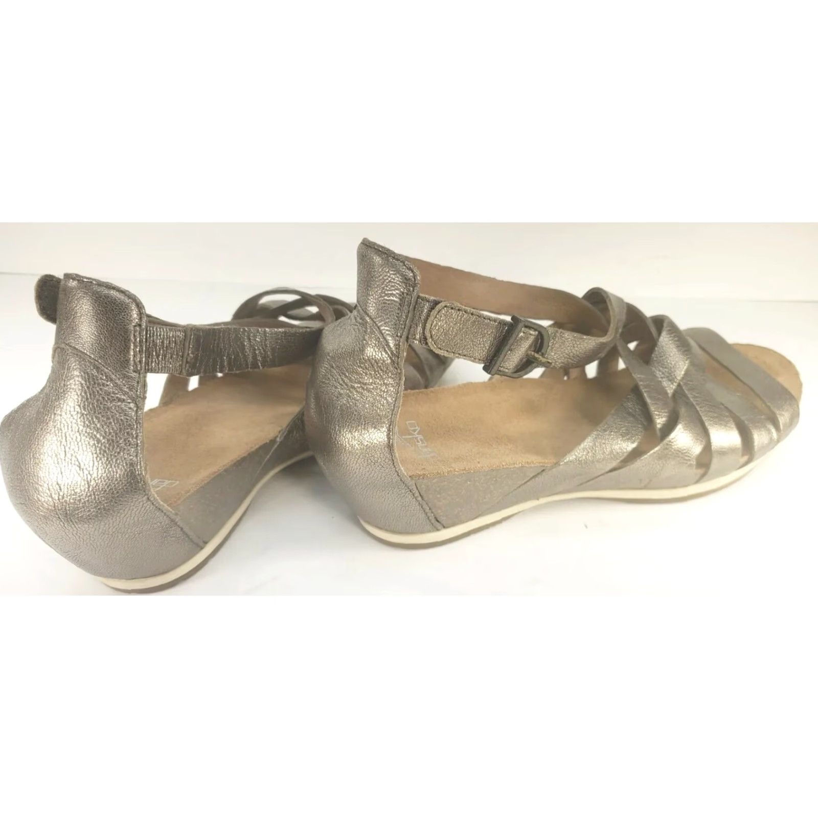 Dansko DANSKO VIVIAN Gladiator Sandal Womens 7.5M Metallic Silver 38EU 38E Open Toe Buckle Hook & Loop Closed Toe Size US 8 / IT 38 - 4 Thumbnail