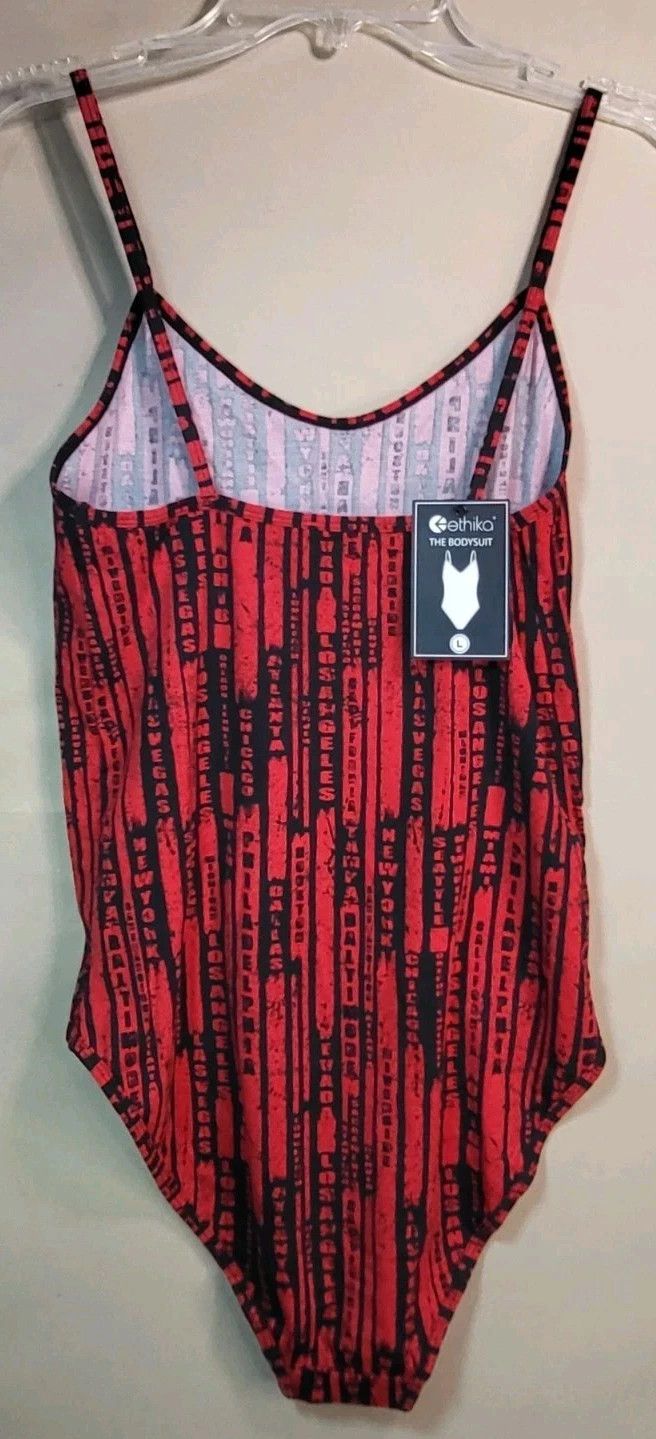 Other Ethika Women's Pull-On Bodysuit Red & Black Logo Size L / US 10 / IT 46 - 2 Thumbnail