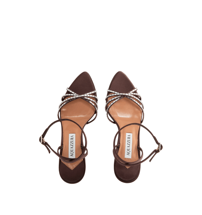 Aquazzura o1h1sh10526 Tell Me Crystal Sandal in Brown/Mocha Size US 10.5 / IT 40.5 - 2 Thumbnail