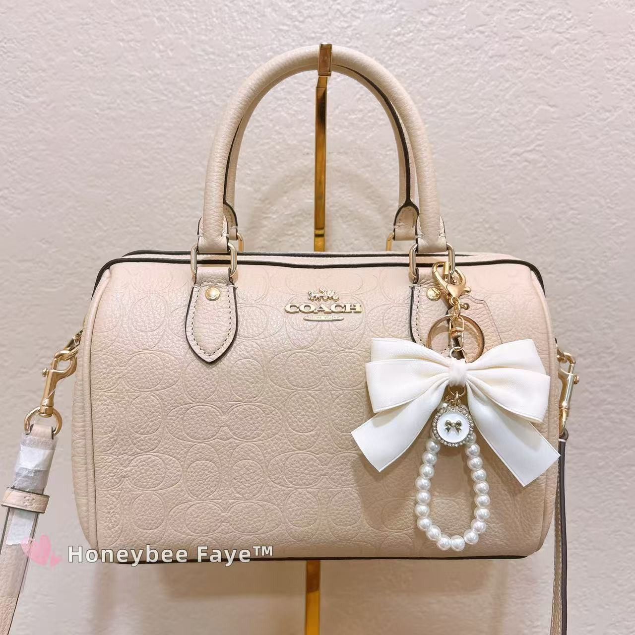Coach Rowan Satchel Bag In Signature Leather CCD50 Oat Size ONE SIZE - 1 Thumbnail