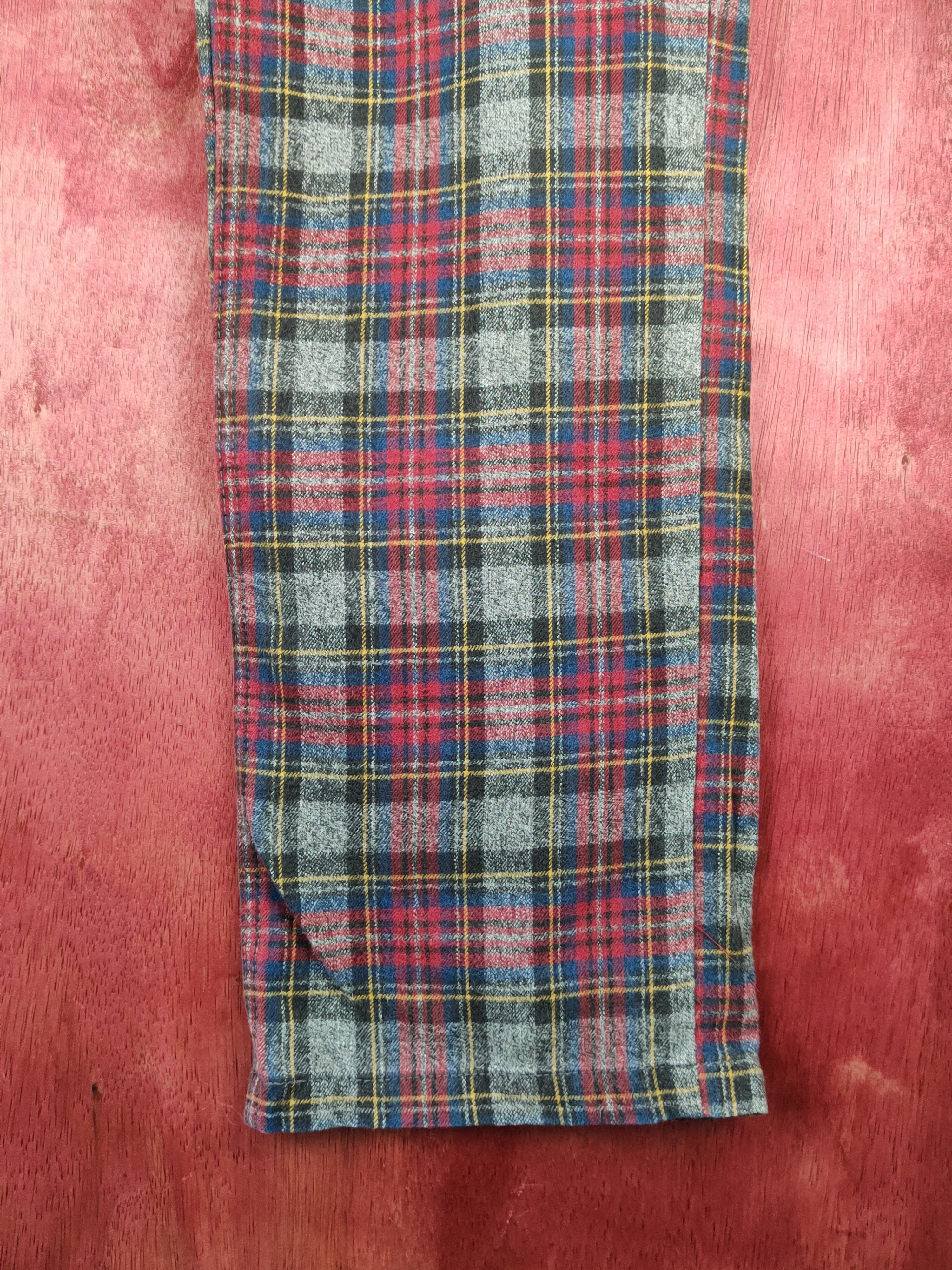 Japanese Brand Duffer of St George Red checkered punk Casual Pants #S1479 Size US 35 - 6 Thumbnail